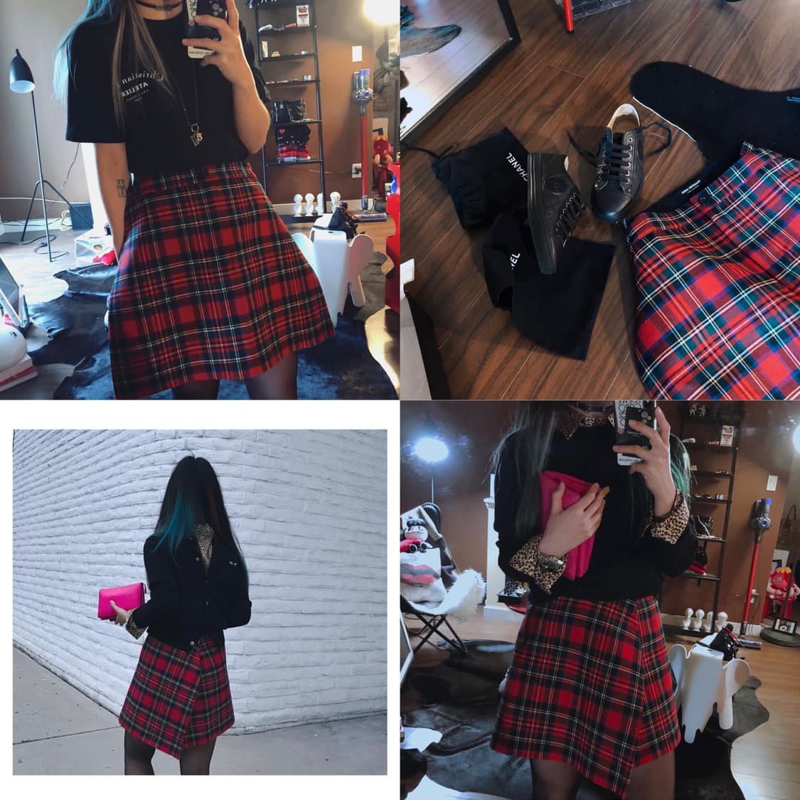 준야 와타나베x꼼데가르송 타탄 체크 스커트 XS 상품이미지7