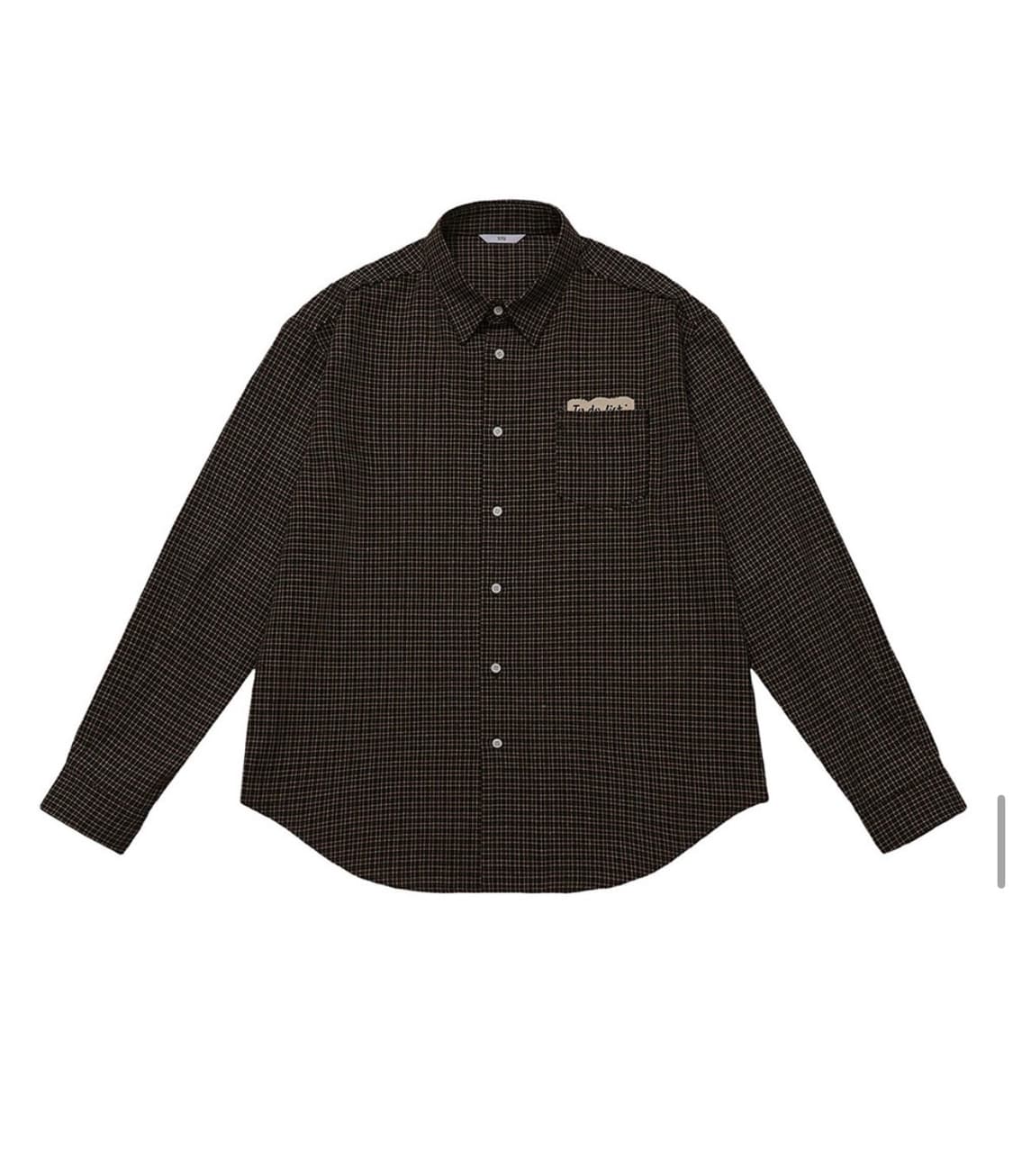 m) stu 레터링 체크셔츠 브라운  상품이미지2