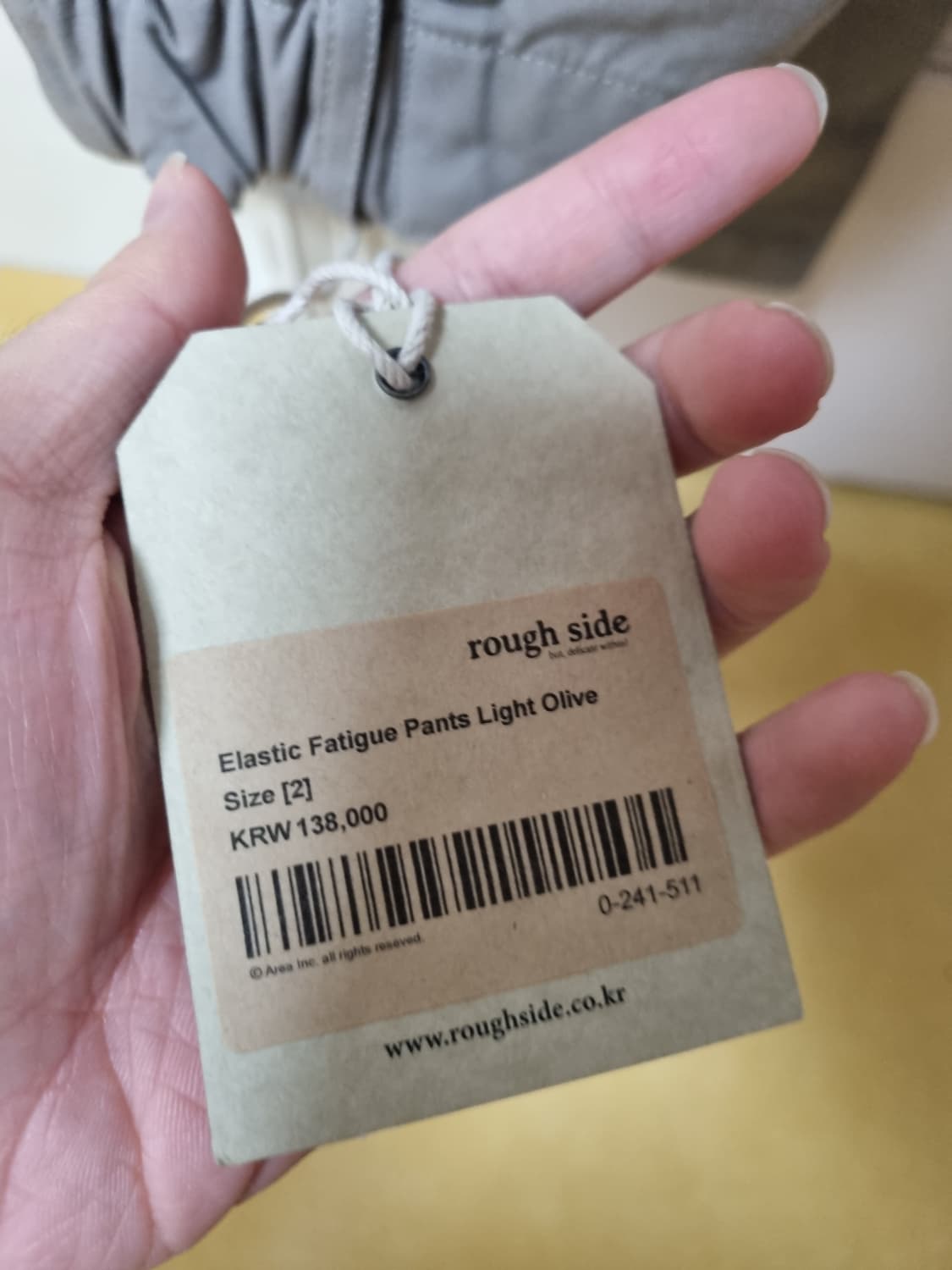 러프사이드 엘라스틱 퍼티그 라이트올리브 2사이즈 새상품 상품이미지2