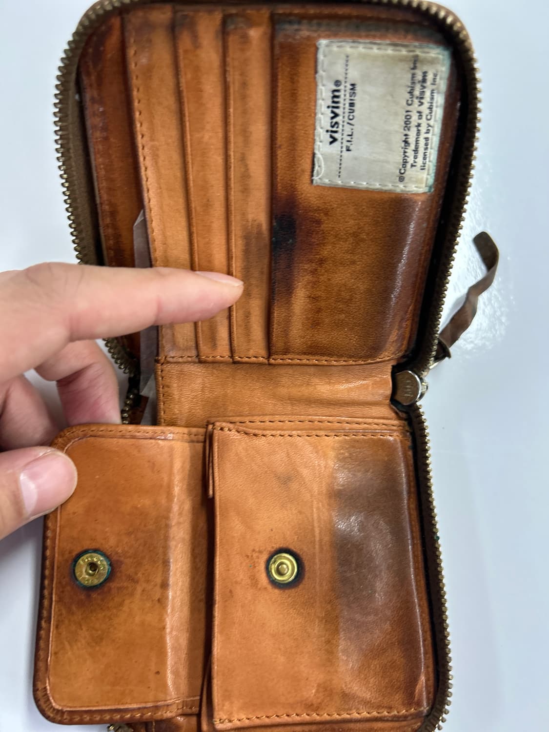 VISVIM 올드비즈빔 다크브라운 레더 바이폴드 지갑 상품이미지8