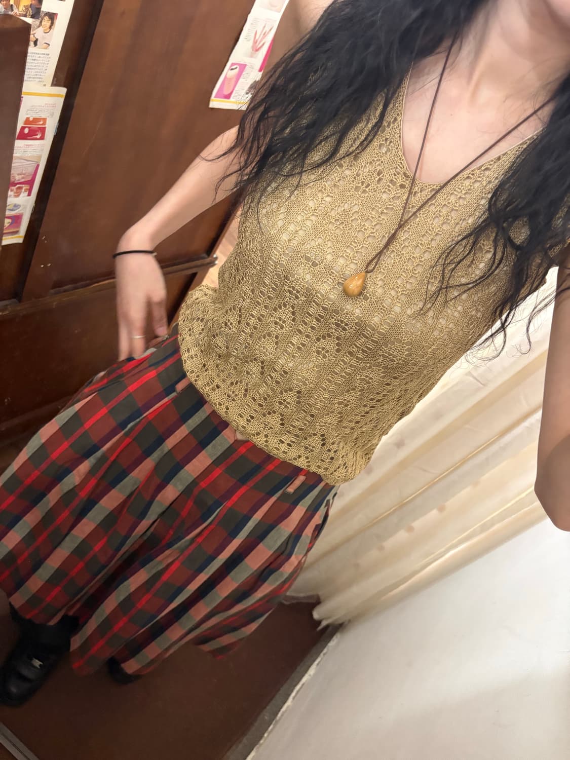 jpn vintage beige knit sleeveless 상품이미지3