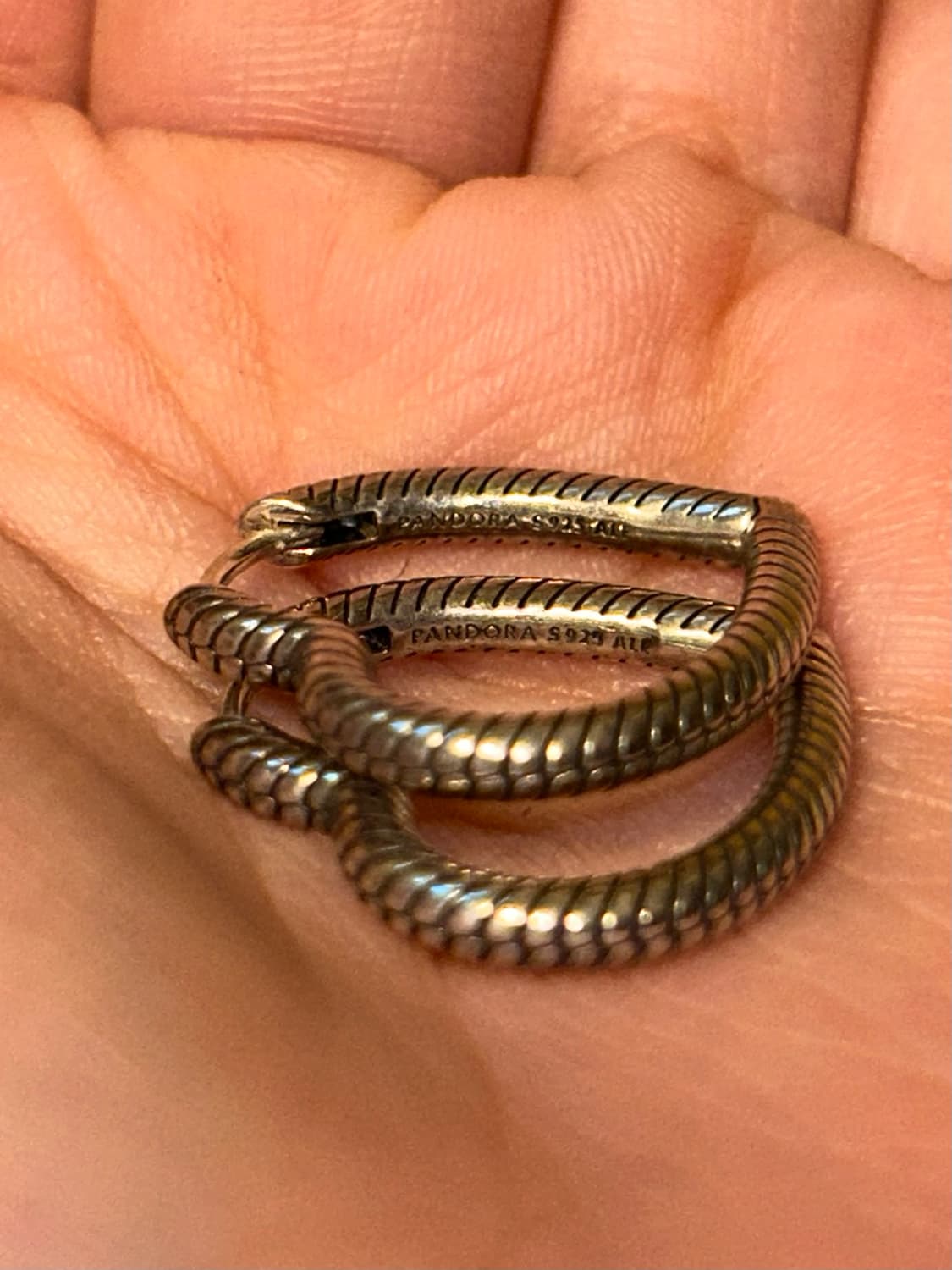 판도라 모먼트 하트 참 후프 이어링 스털링 실버 상품이미지2