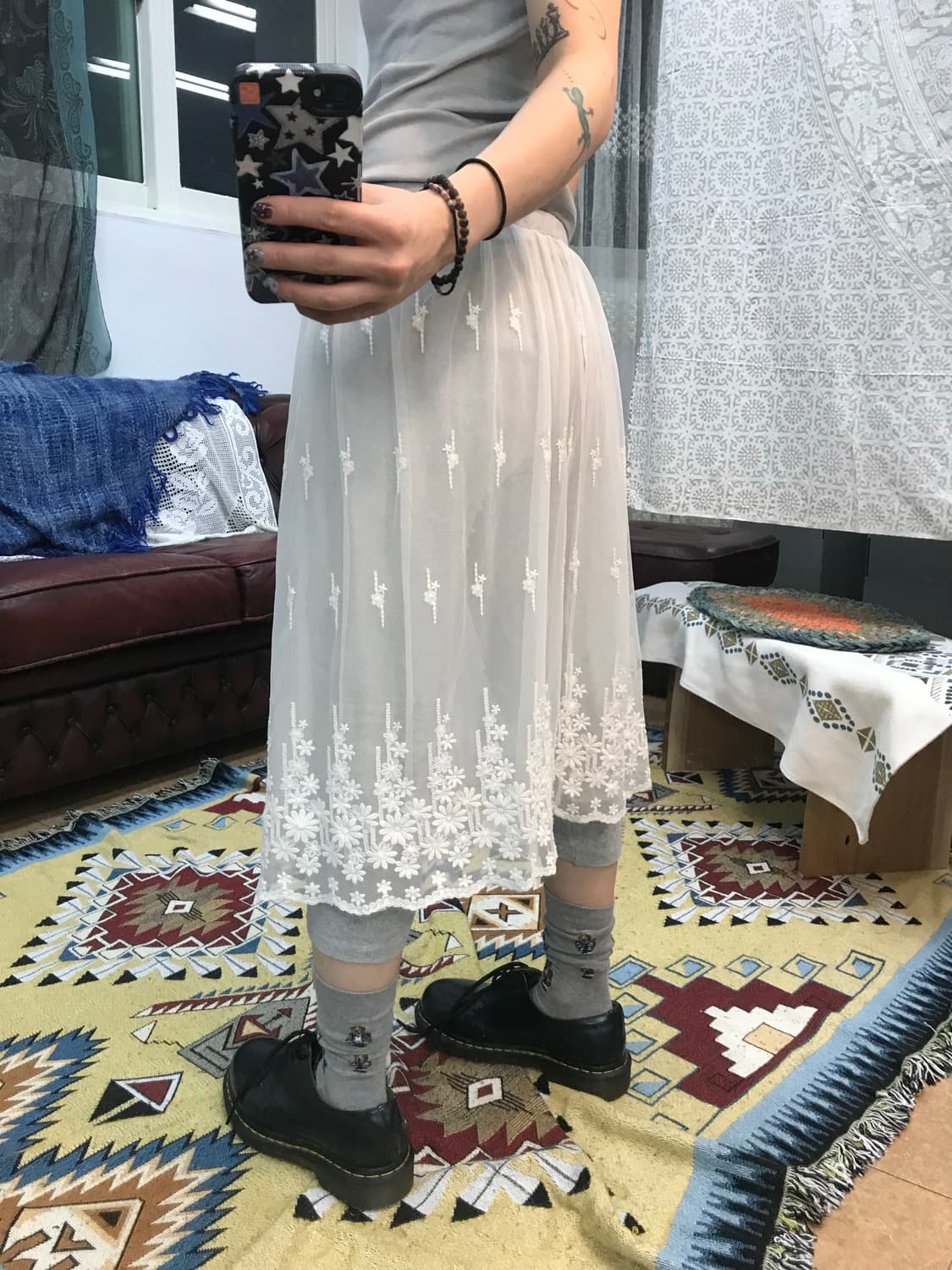 빈티지 여성 7부 레깅스 미디스커트 (Z994) 상품이미지2