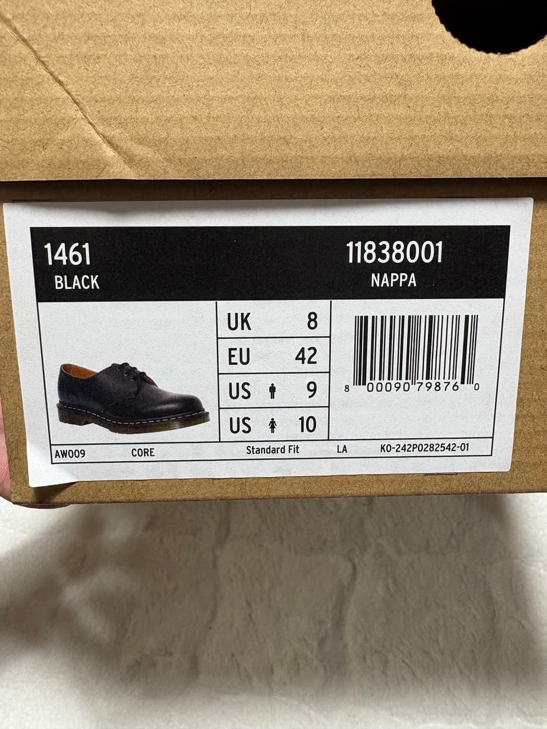 닥터마틴 1461 3홀 블랙 나파 상품이미지2