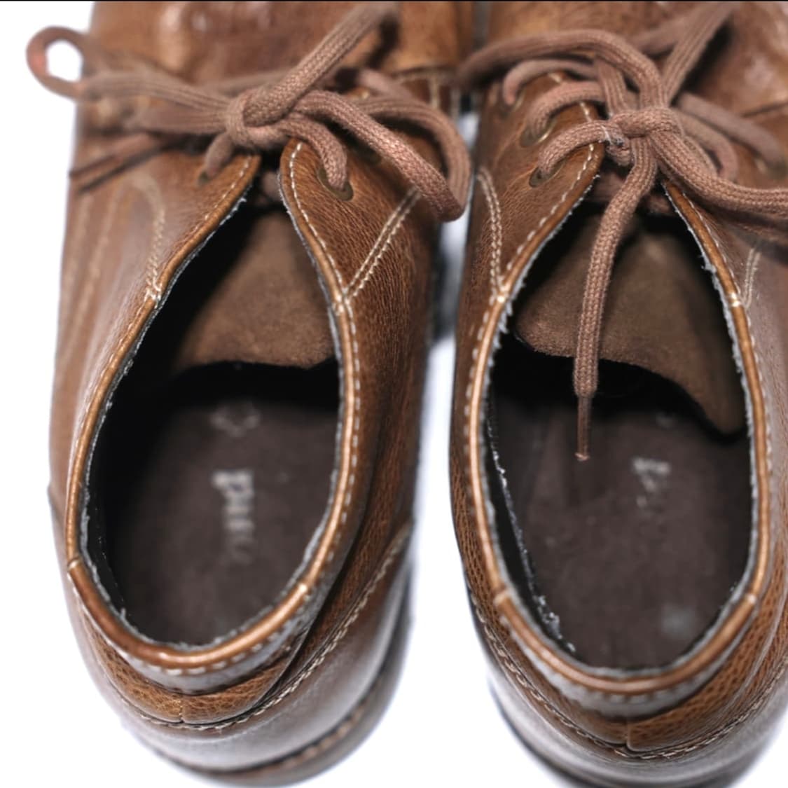 Brown grained Leather derby shoes 상품이미지4