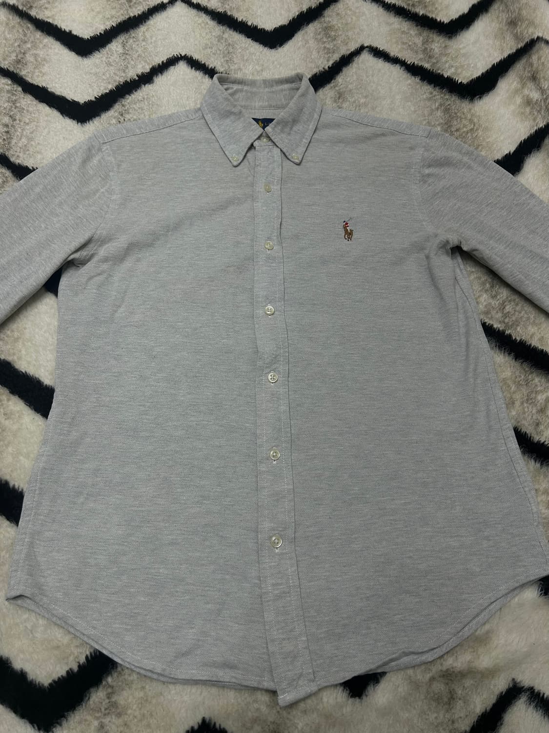 [S]폴로랄프로렌 니트 옥스포드 셔츠/그레이 상품이미지3