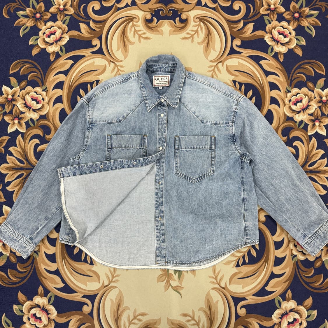 (S)게스 GUESS 투포켓 오버핏 데님셔츠 상품이미지2