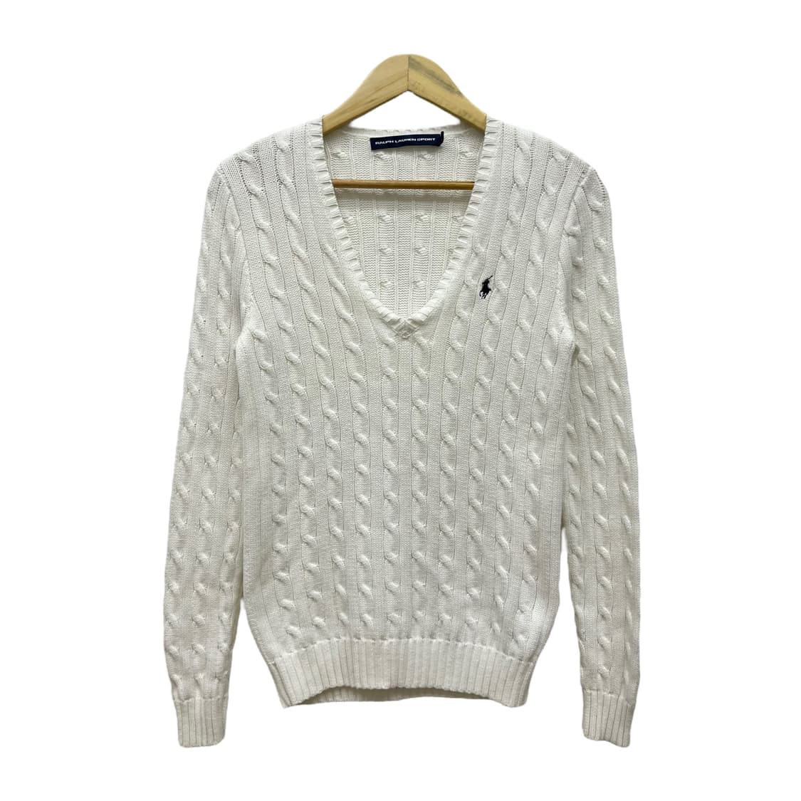 [S] 폴로 포니 로고 코튼 케이블 브이넥 니트 상품이미지1