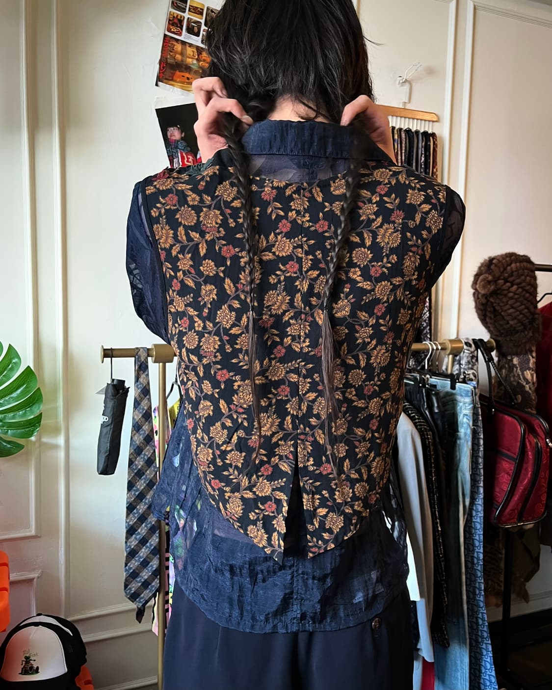 Indian Vintage Jewel Trim Floral Vest 상품이미지3