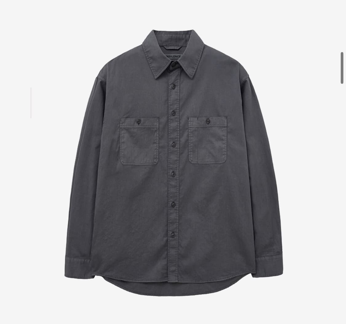 인사일런스 가먼트다잉 워크 셔츠 CHARCOAL L사이즈 상품이미지1