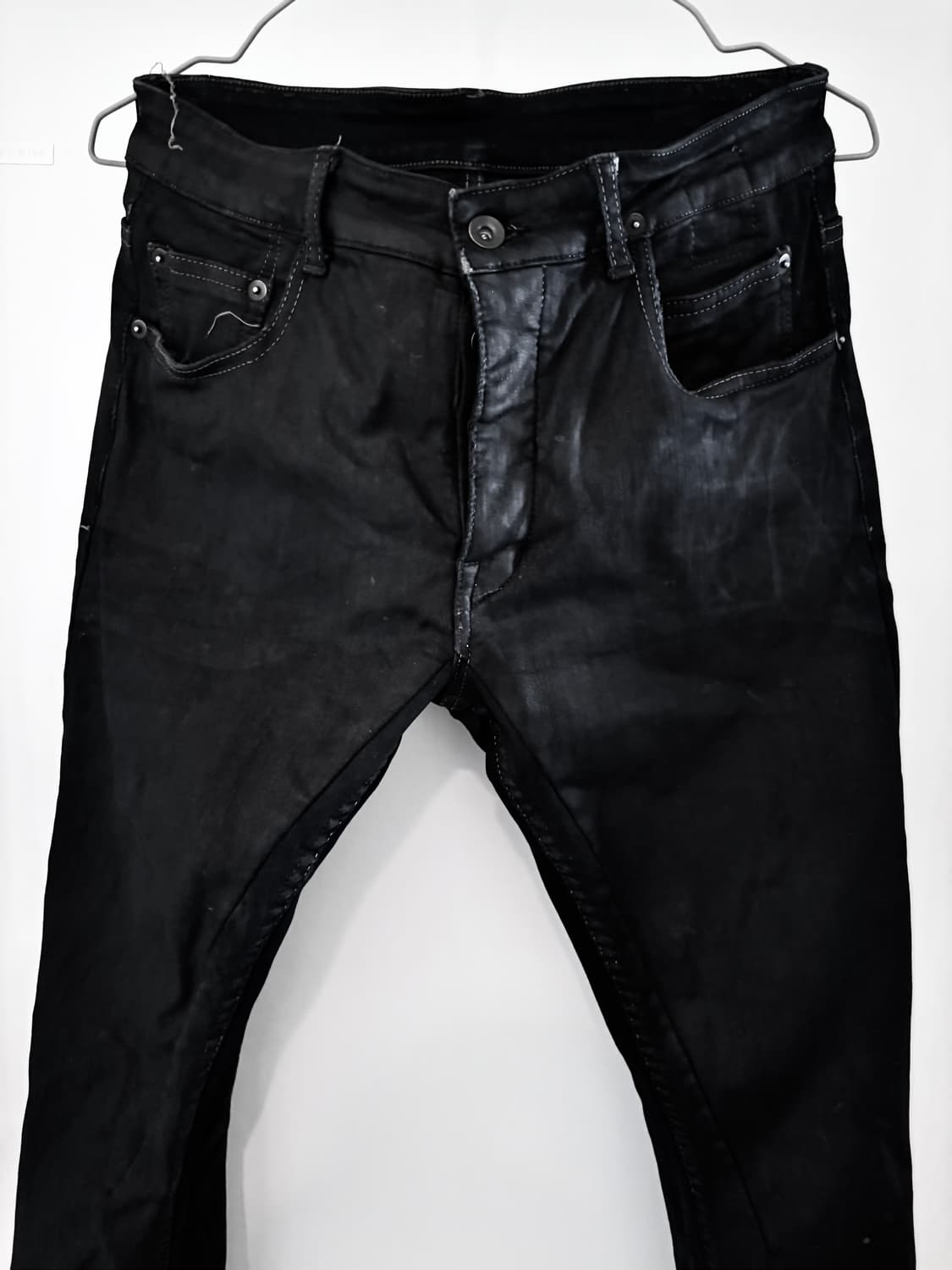 RICK OWENS DRKSHDW 릭오웬스 디트로이트 블랙 왁스 코팅 진 상품이미지2