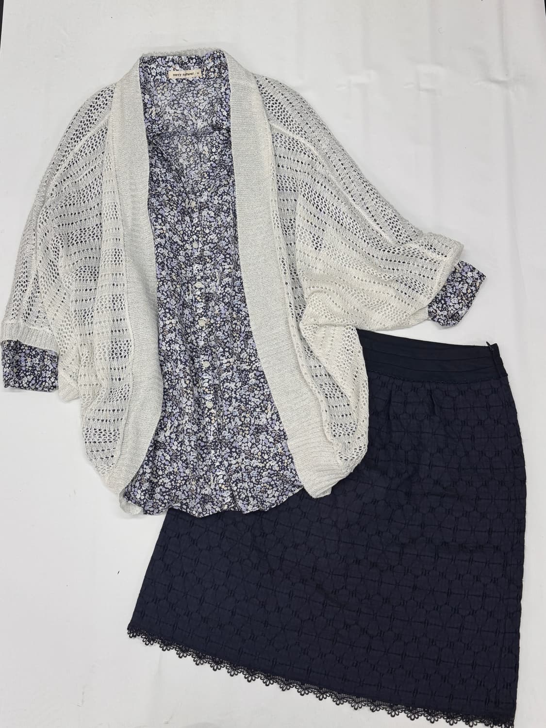 🪻하구미의 크로셰 코디세트🪻플라워 셔츠 레이어드 미디스커트 모리걸 상품이미지2