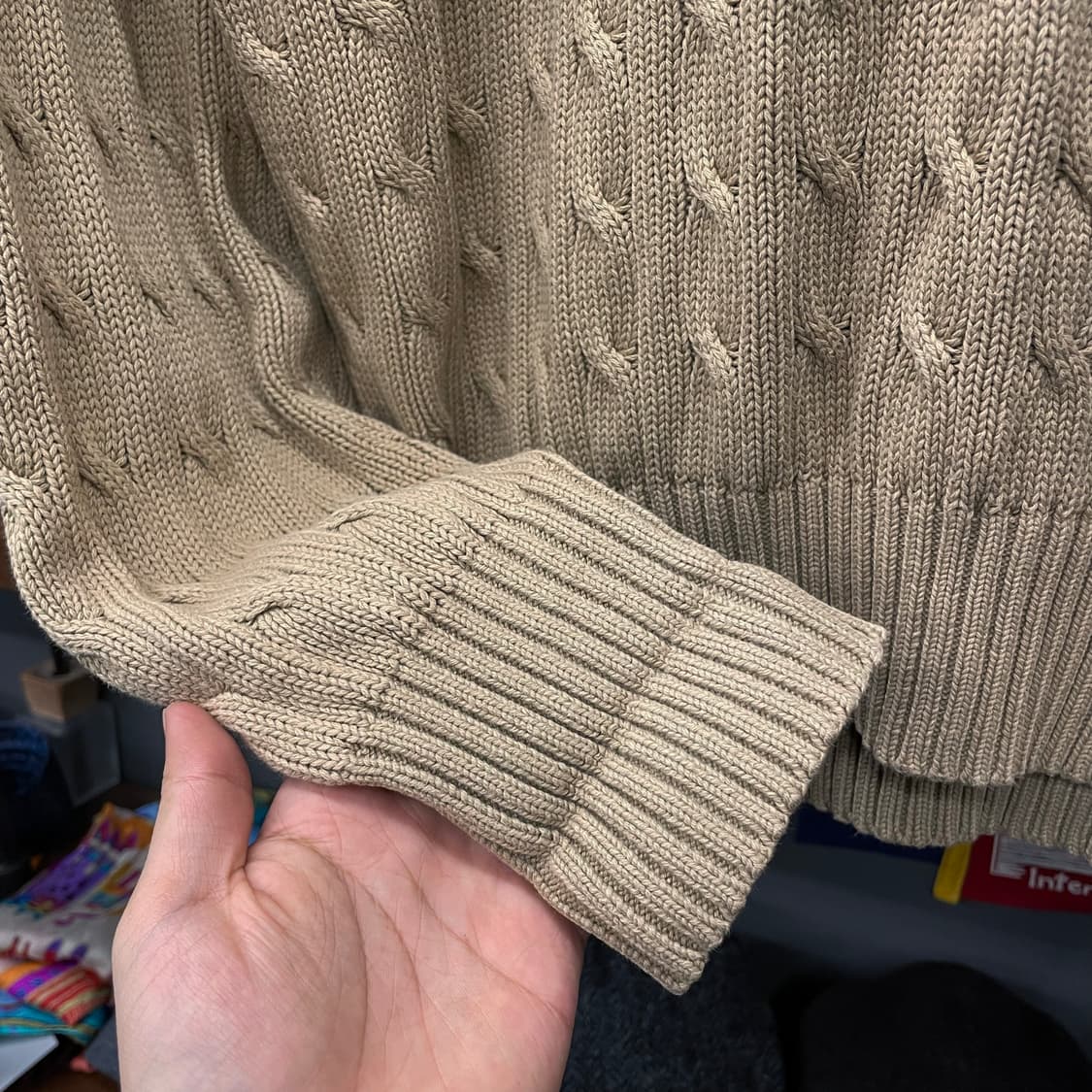 90s 폴로 랄프로렌 PK 카라 풀 오버 꽈배기 니트 스웨터 상품이미지6