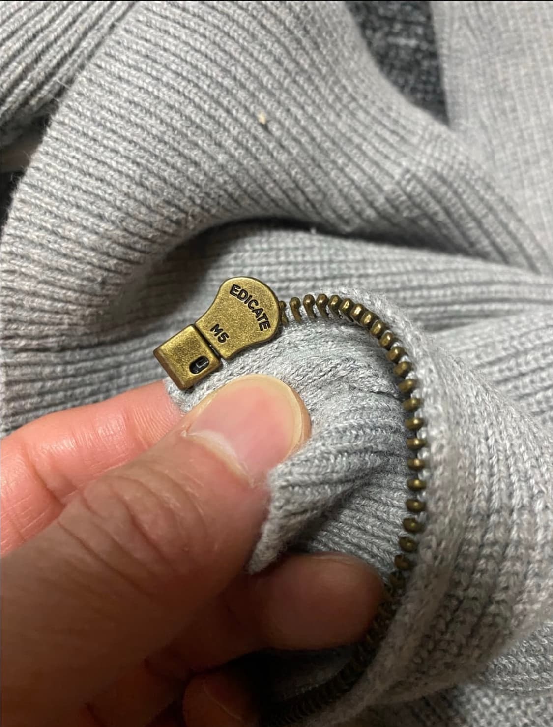 폴로 랄프로렌 최신형 QR택 그레이 스웻 니트 집업 가디건 M 상품이미지6