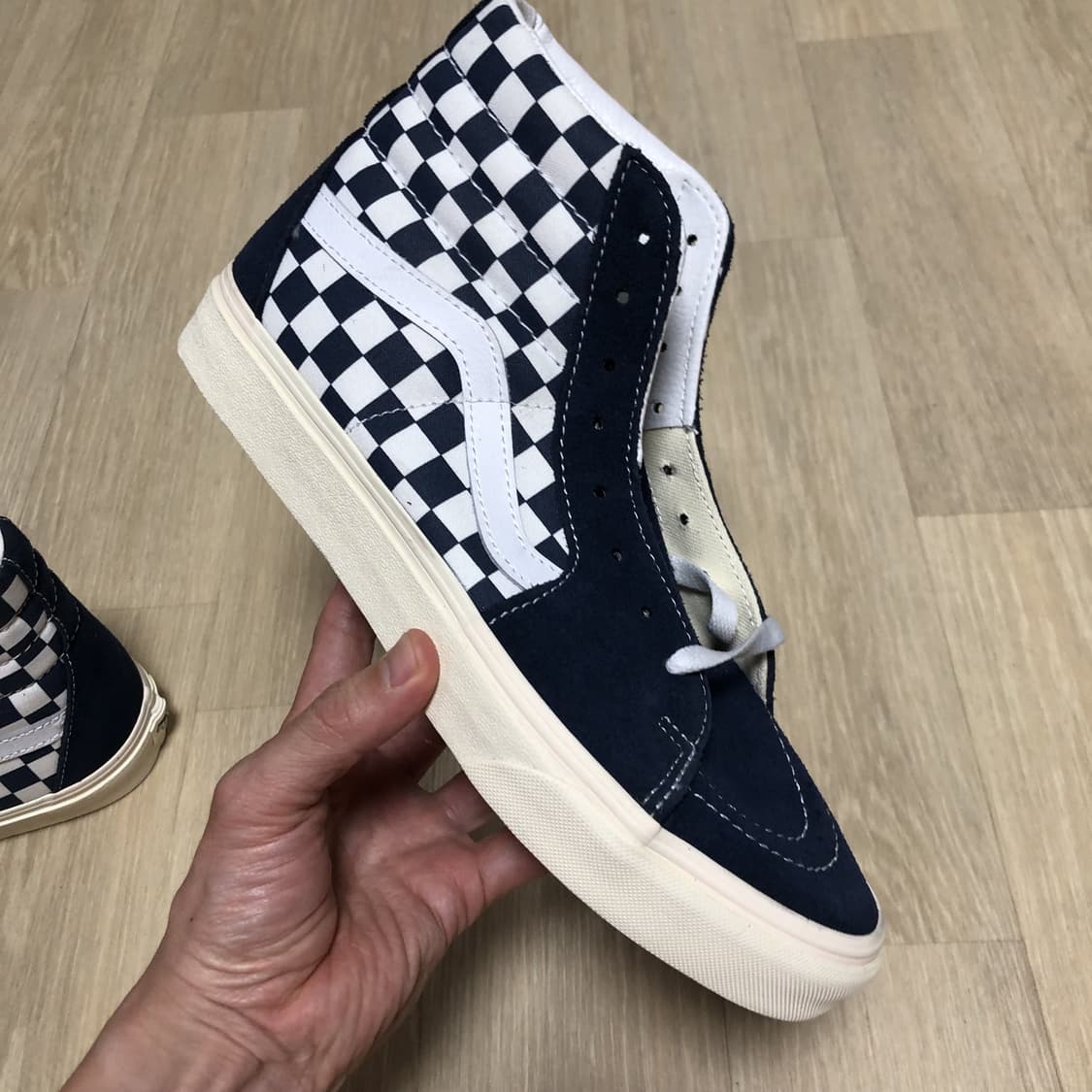 (265) 새상품 반스 VANS 스케이트 하이 드레스 블루 체커보드 상품이미지8
