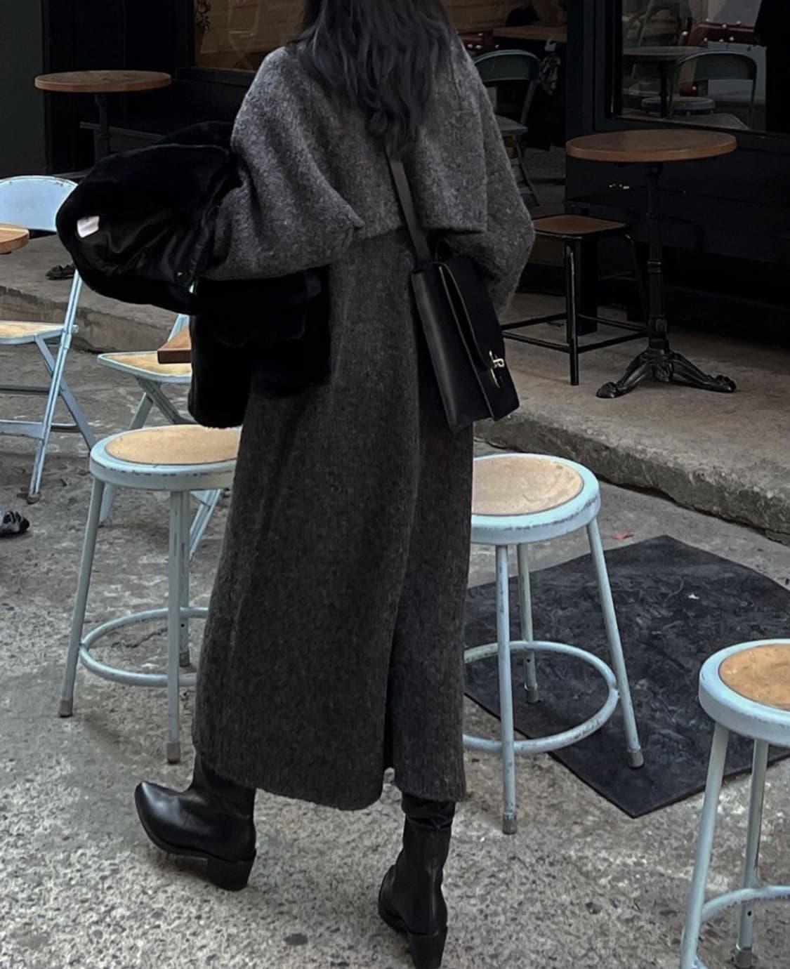 트리밍버드 울 니트 셋업 볼레로 블랙 상품이미지4