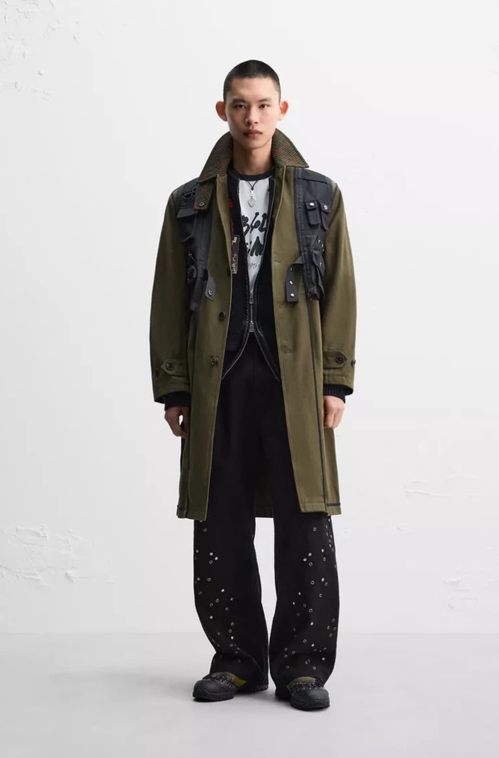 ZARA 자라 앤더슨벨 콜라보 오버핏 카키 트렌치코트 헤링본 카키 M 상품이미지1
