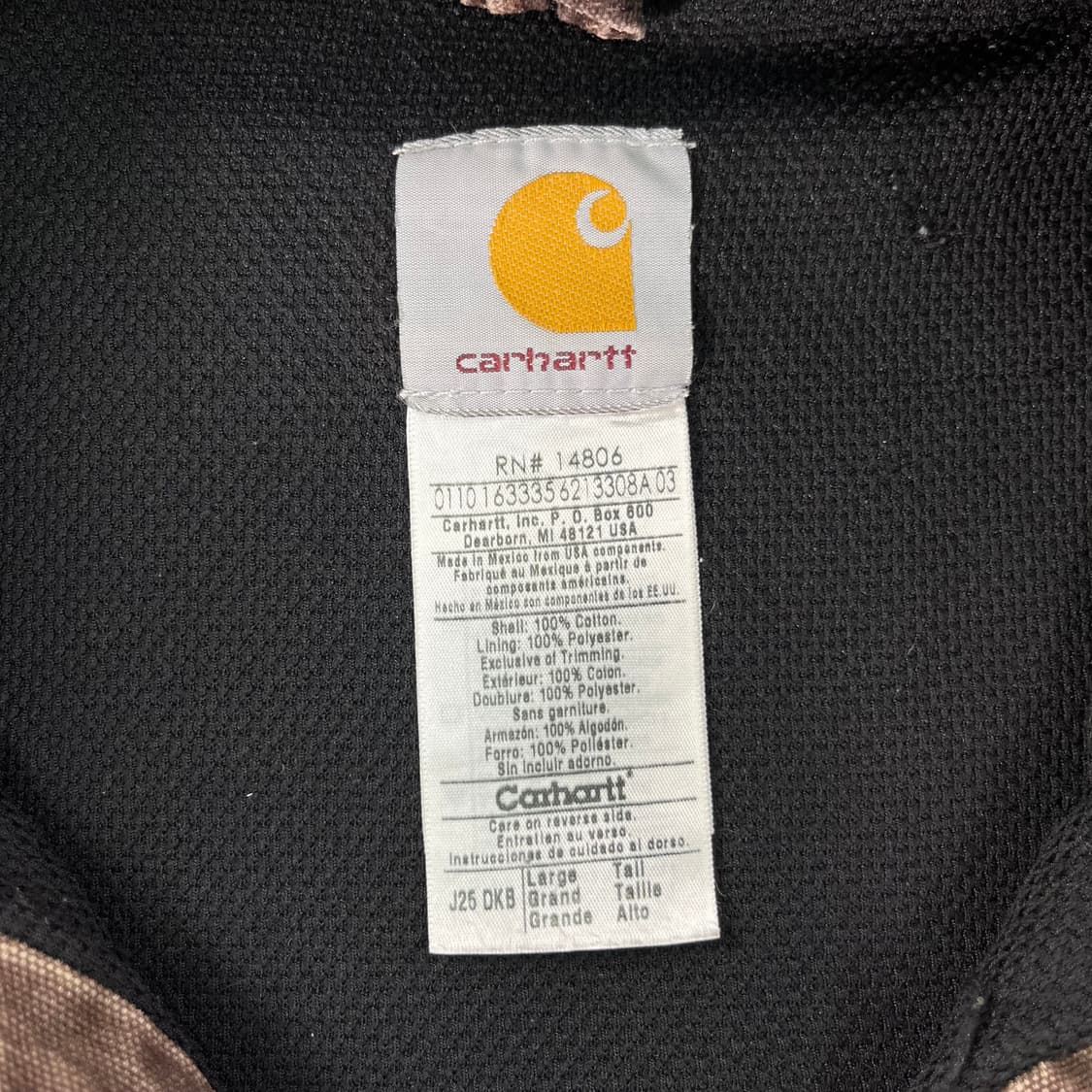 105 칼하트 j25 다크브라운 워크자켓 상품이미지3