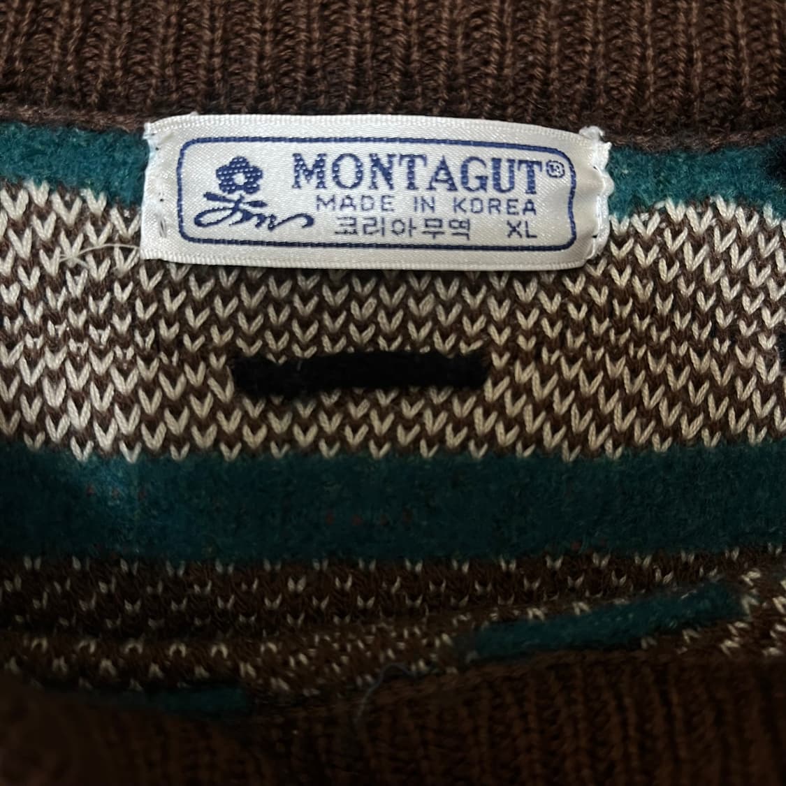 MONTGUT 빈티지 아메카지 라운드 니트 XL/105 상품이미지4