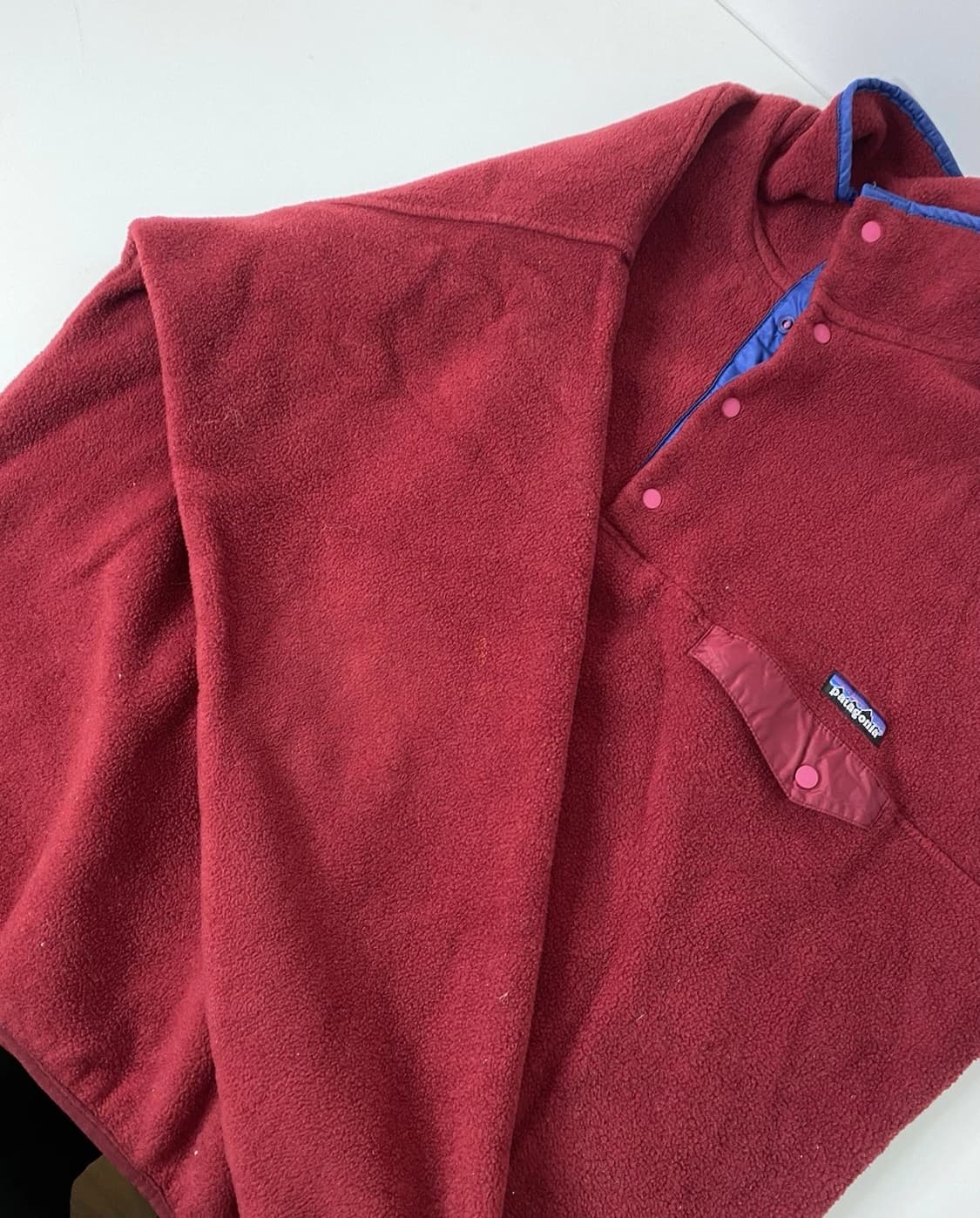 90s 파타고니아 신칠라 스냅-T 버건디/블루 USA 상품이미지5