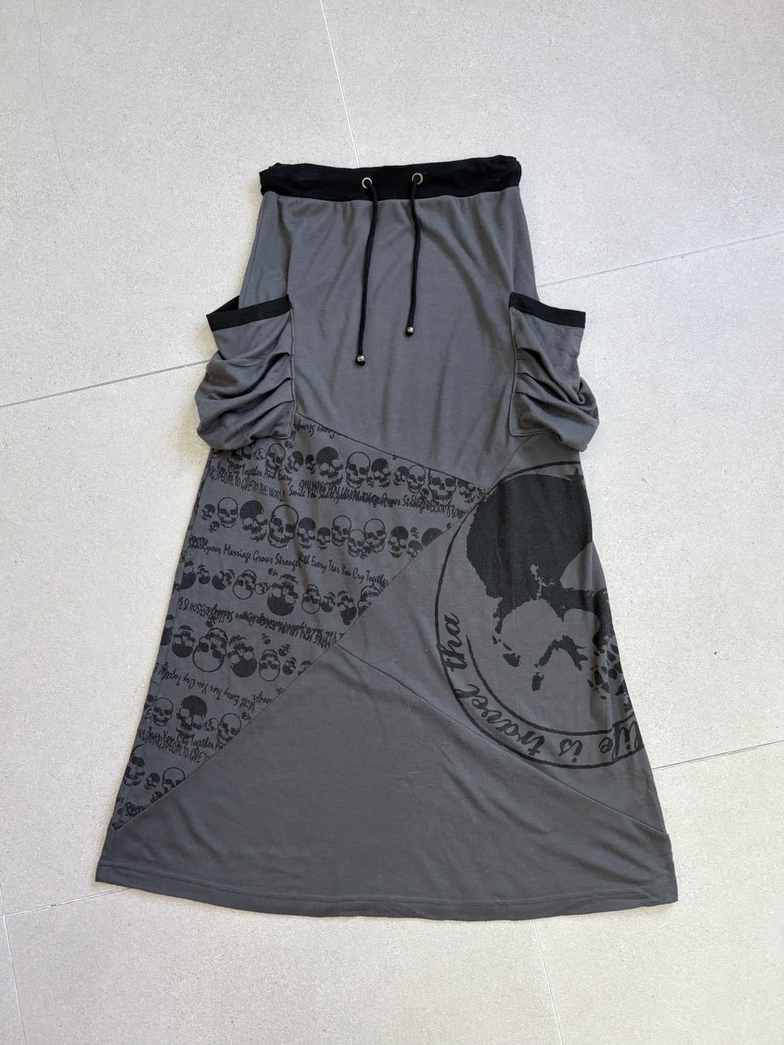 펑크 프린틴 카고 롱스커트 상품이미지1