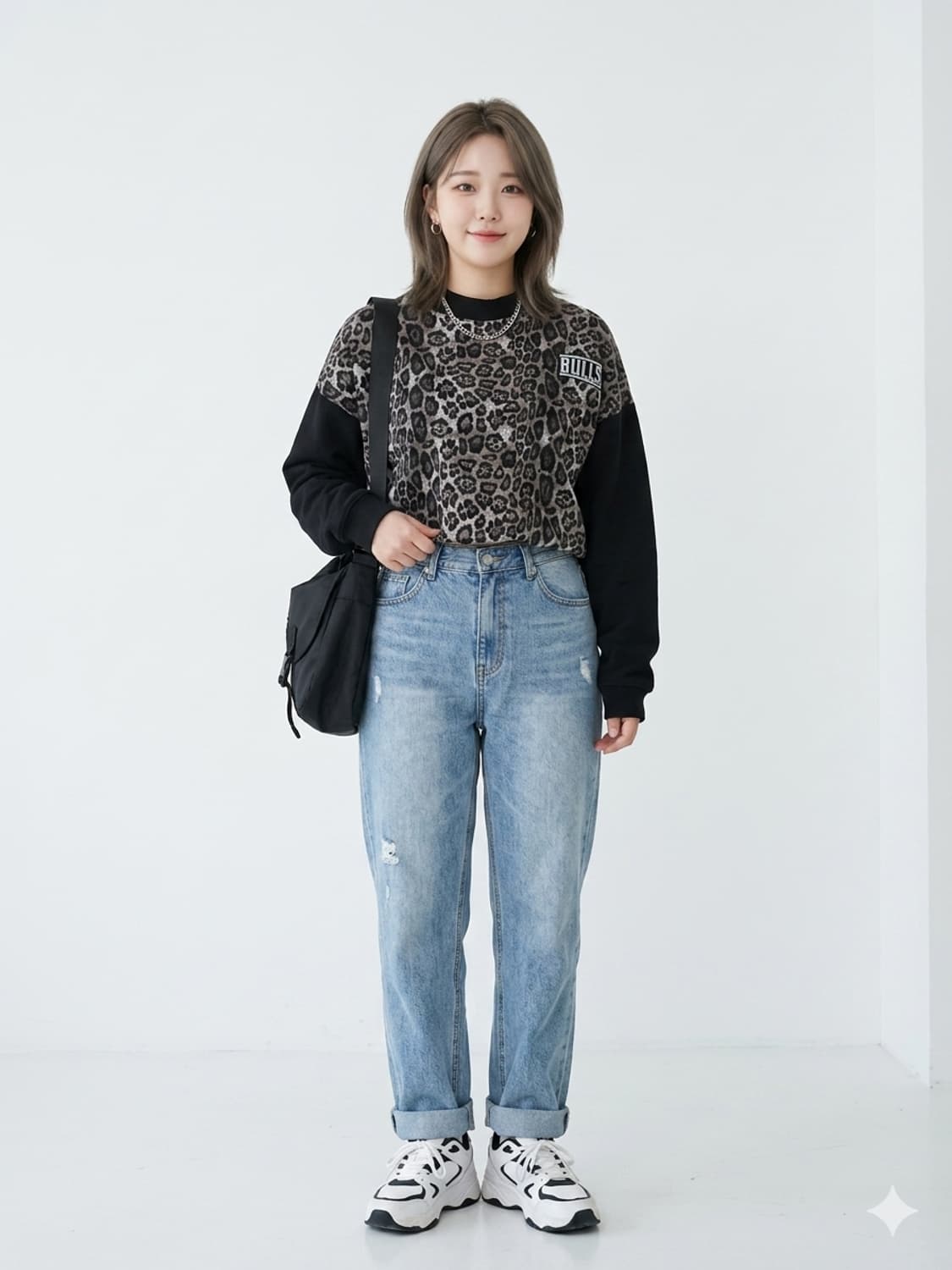 NBA 시카고 불스 레오파드 퀼팅 맨투맨 상품이미지1