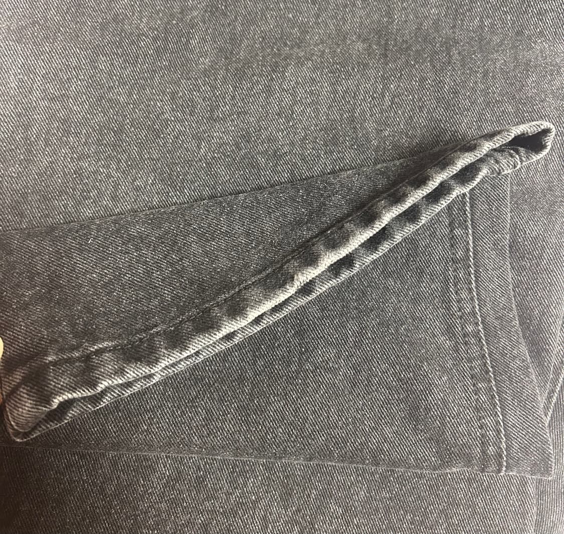 라브로스 스마트 데이지 배기진 데님 와이드 팬츠블랙 상품이미지10