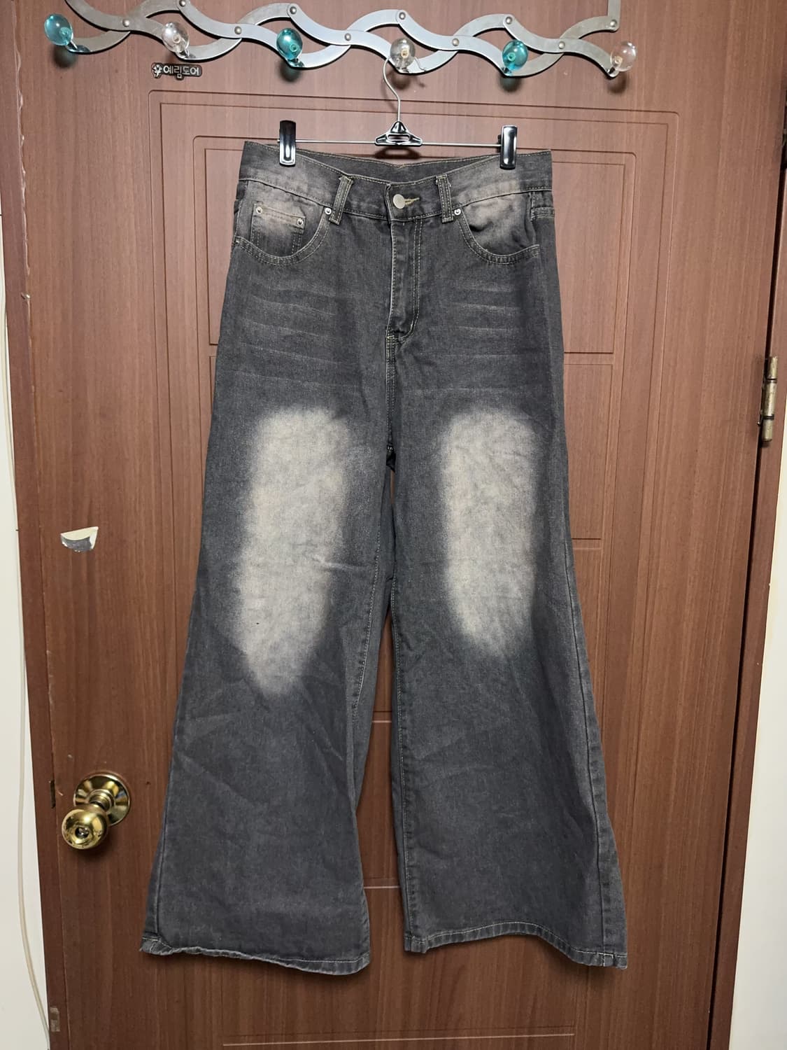 에이블리 무신사 지그재그 쉬인 워싱 와이드 데님 팬츠 상품이미지2