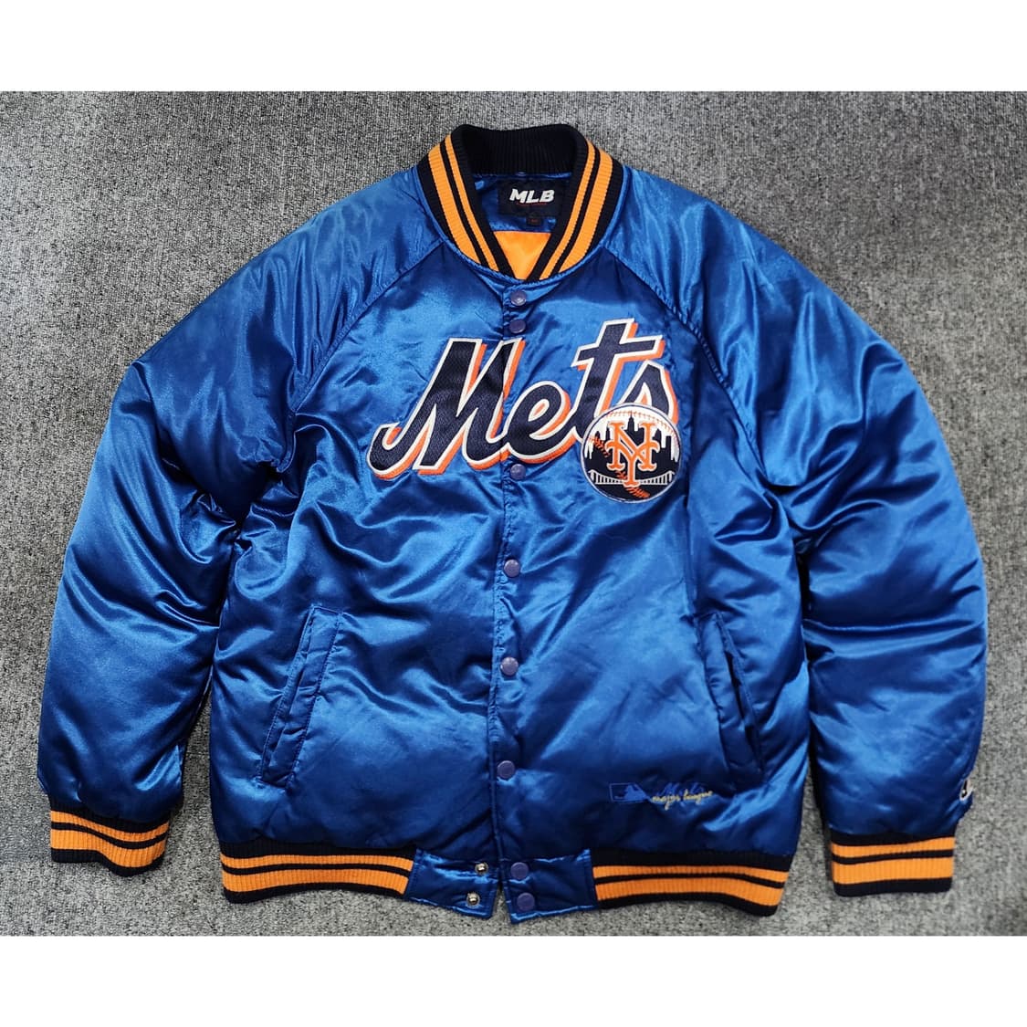 MLB 뉴욕 메츠 새틴 블루종 바시티 다운 점퍼 100 상품이미지1