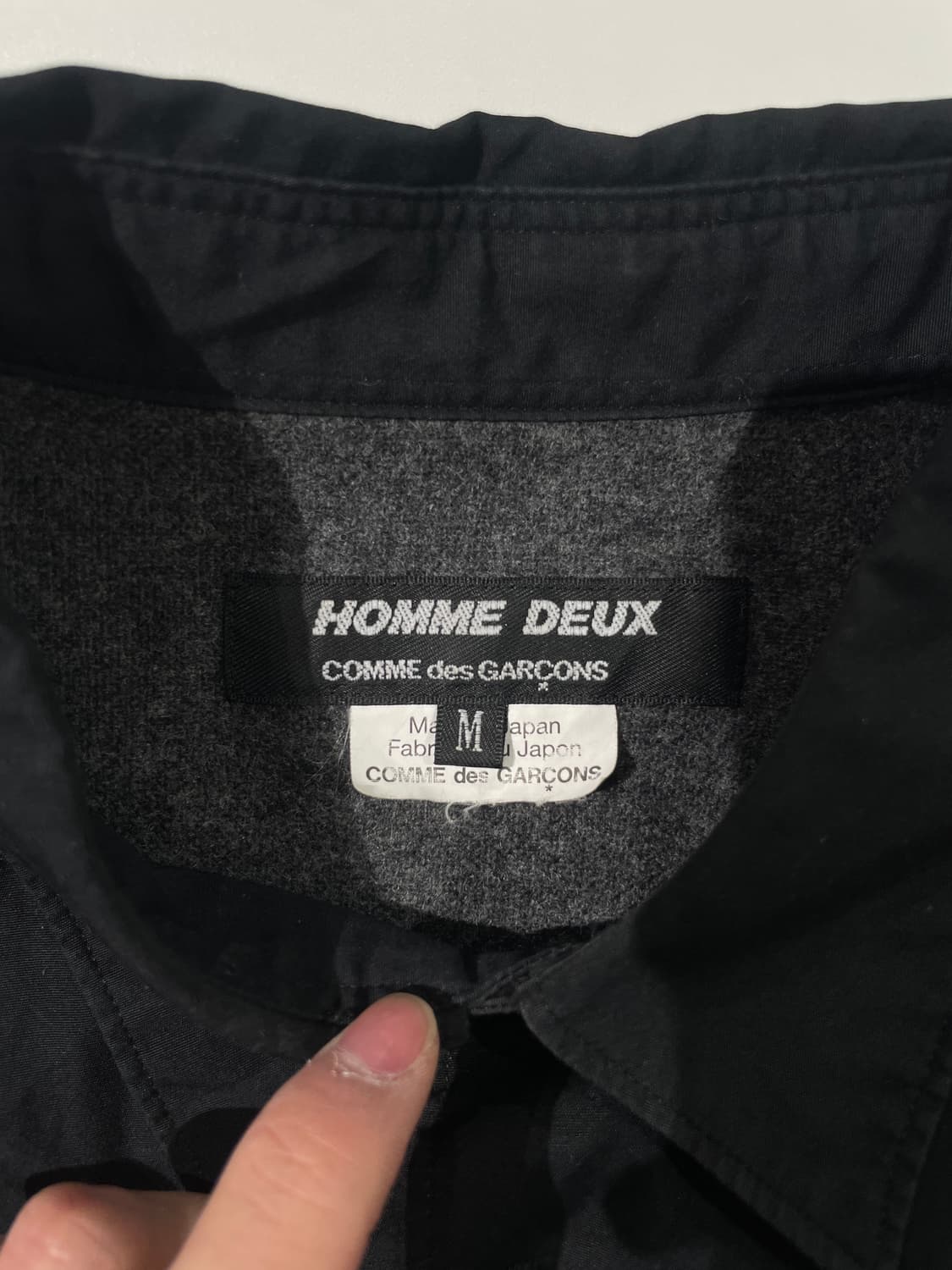 꼼데가르송 옴므 듀스 블랙 ad2015 요크 배색 셔츠 상품이미지7