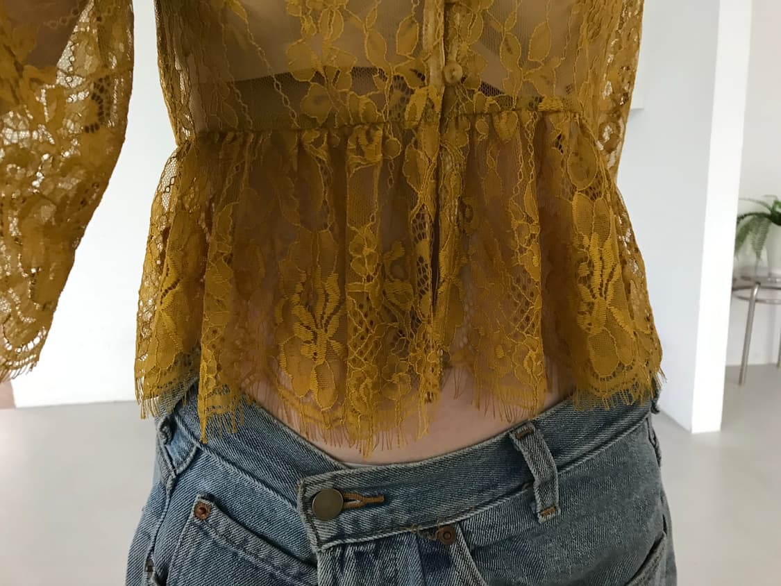 vintage yellow lace blouse 상품이미지6