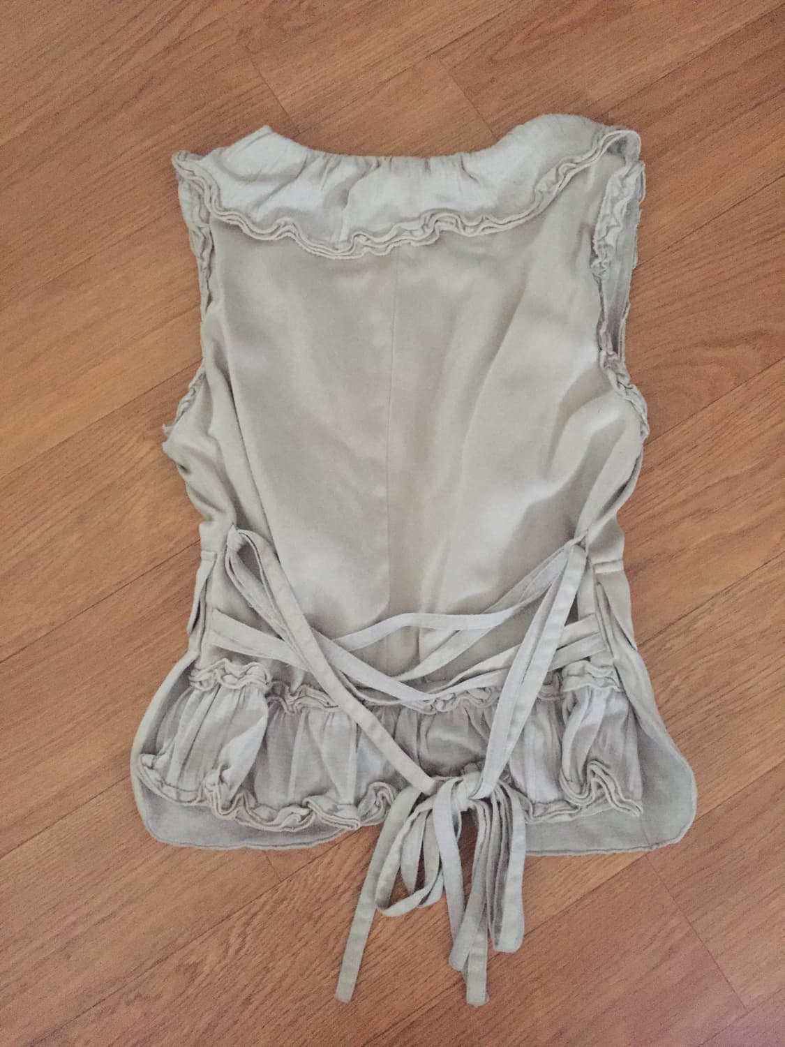 빈티지 카라 프릴 포켓 베스트 조끼 상품이미지5