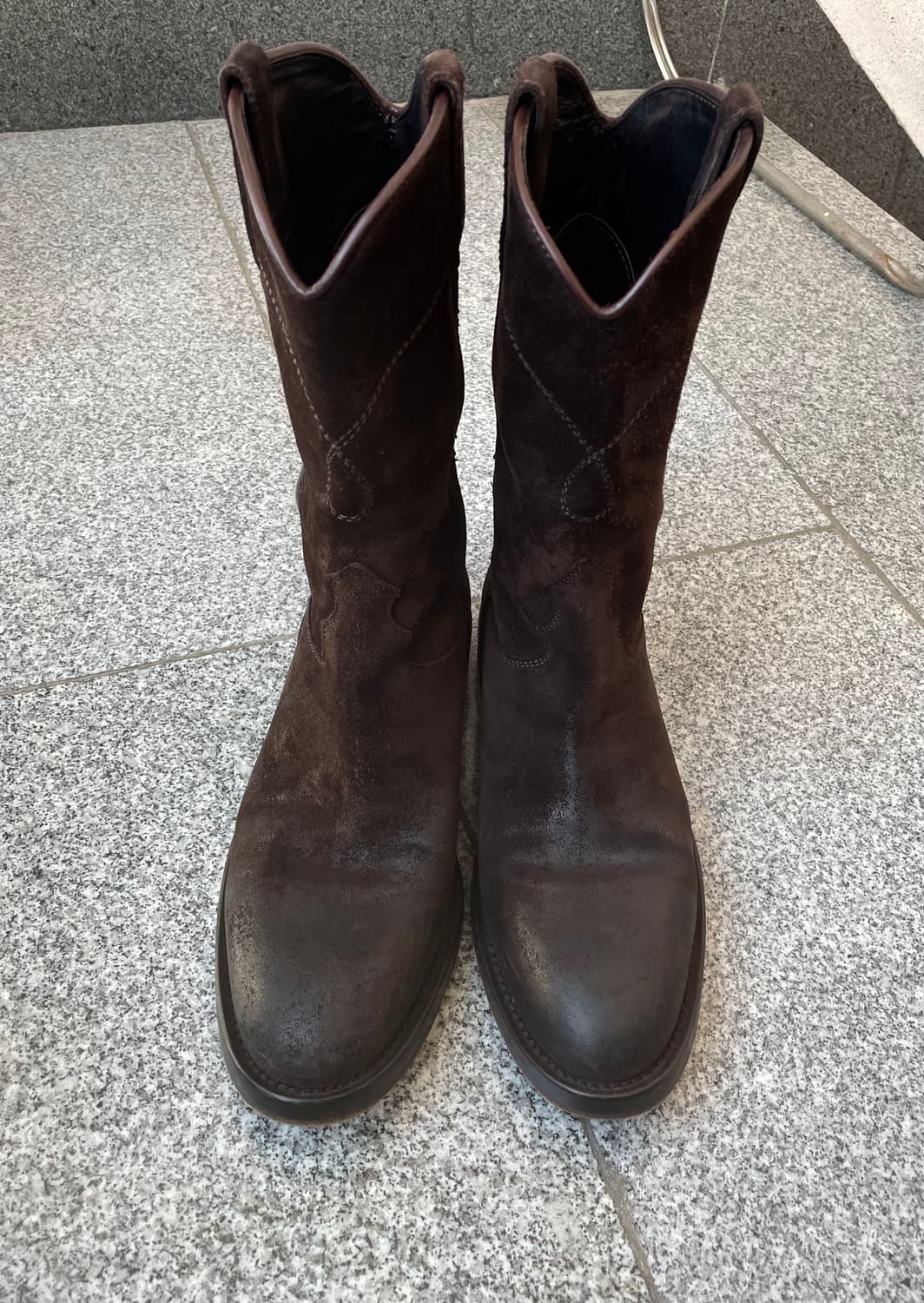 [40]부테로 웨스턴 부츠 다크브라운 러프아웃 메이드 인 이태리 상품이미지5