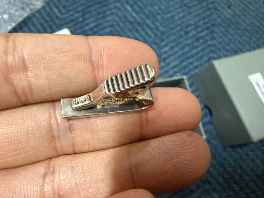 톰브라운 실버 사선 숏 타이바 상품이미지4