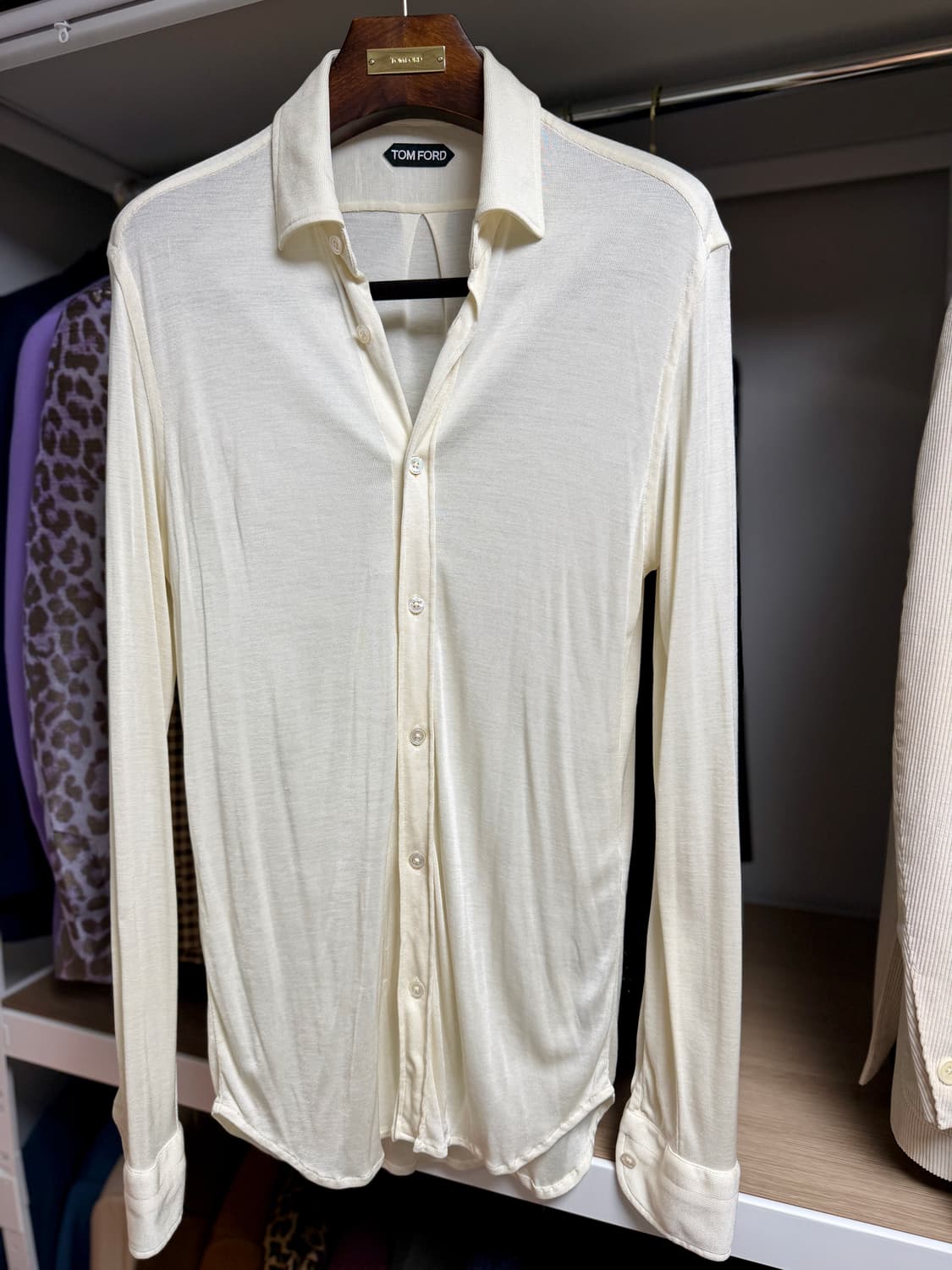 (새상품,강추👍)톰포드 실크100 아이보리 셔츠 상품이미지1