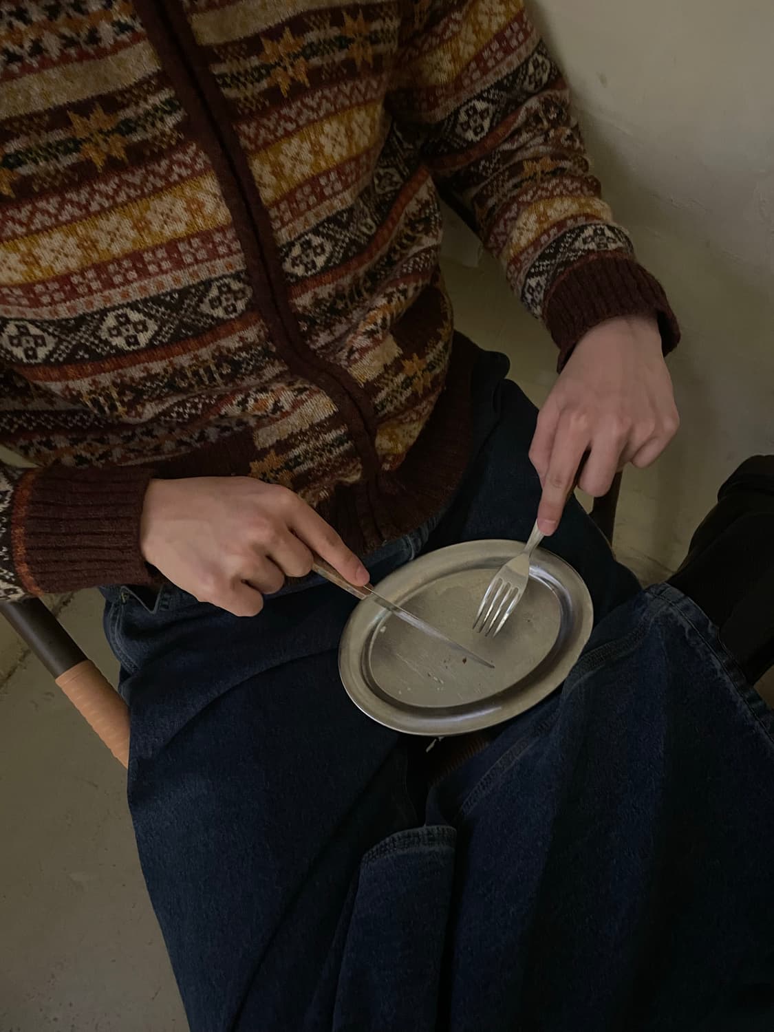 빈티지 니트 후드집업 상품이미지3