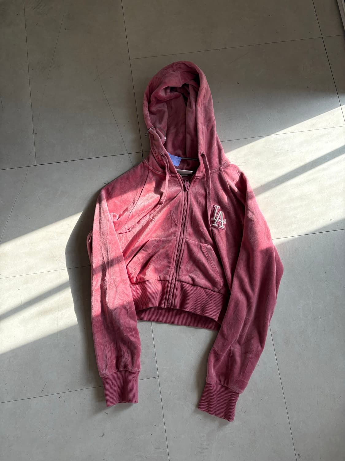 MLB 핑크 벨벳 후드집업 상품이미지6