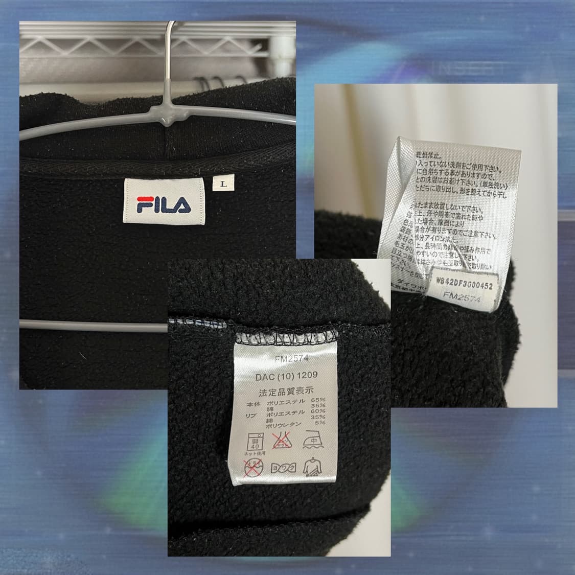 휠라 블랙 백 프린팅 후드 집업 상품이미지9