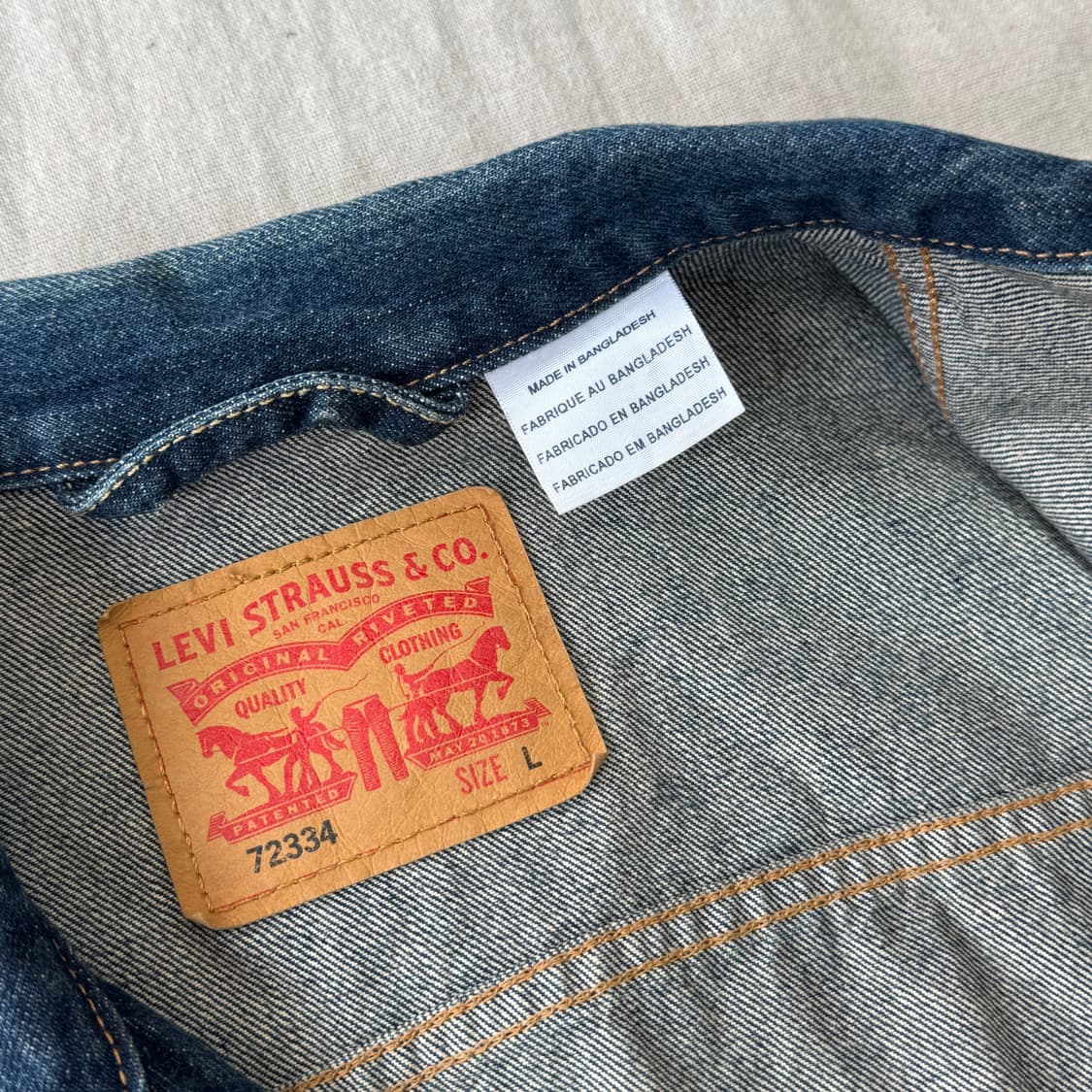 리바이스 진청 스톤워싱 데님자켓 L 상품이미지5