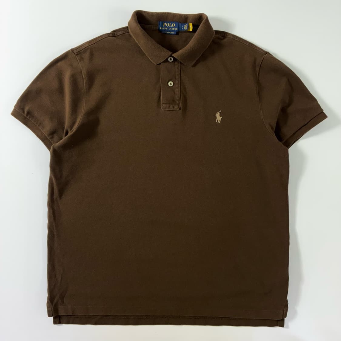 Polo  폴로 랄프로렌 신형 자수 코튼 브라운 반팔 카라 티셔츠  상품이미지1