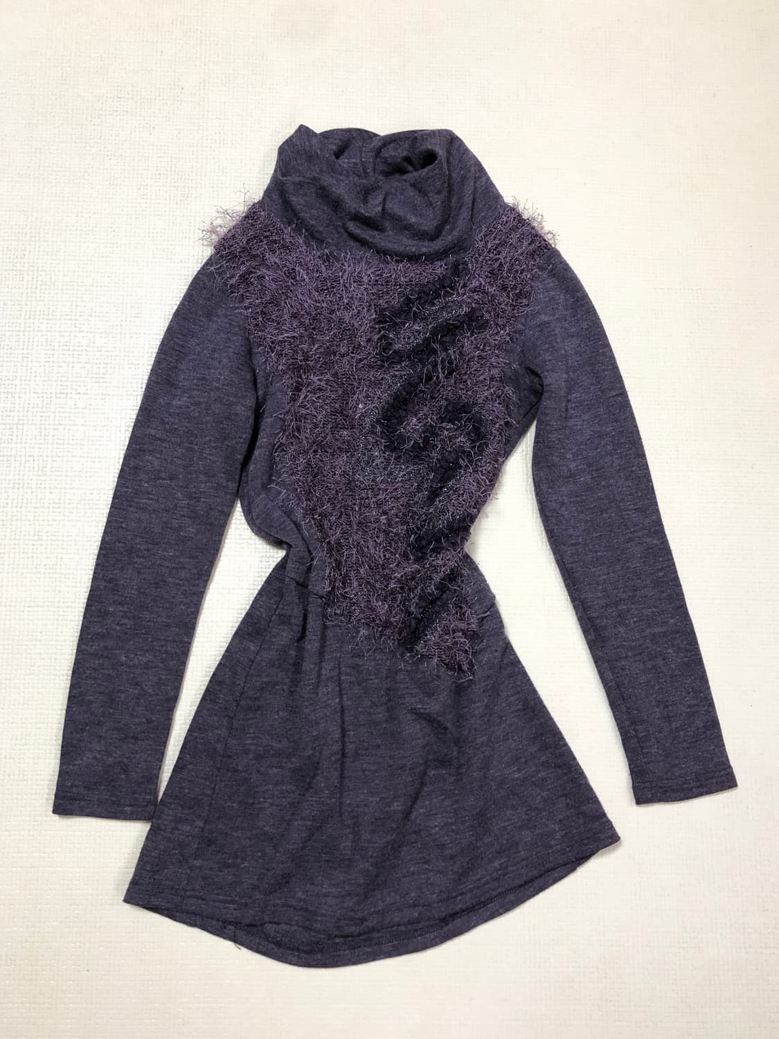 빈티지 퍼플 퍼 텍스처 터틀넥 니트 상품이미지10