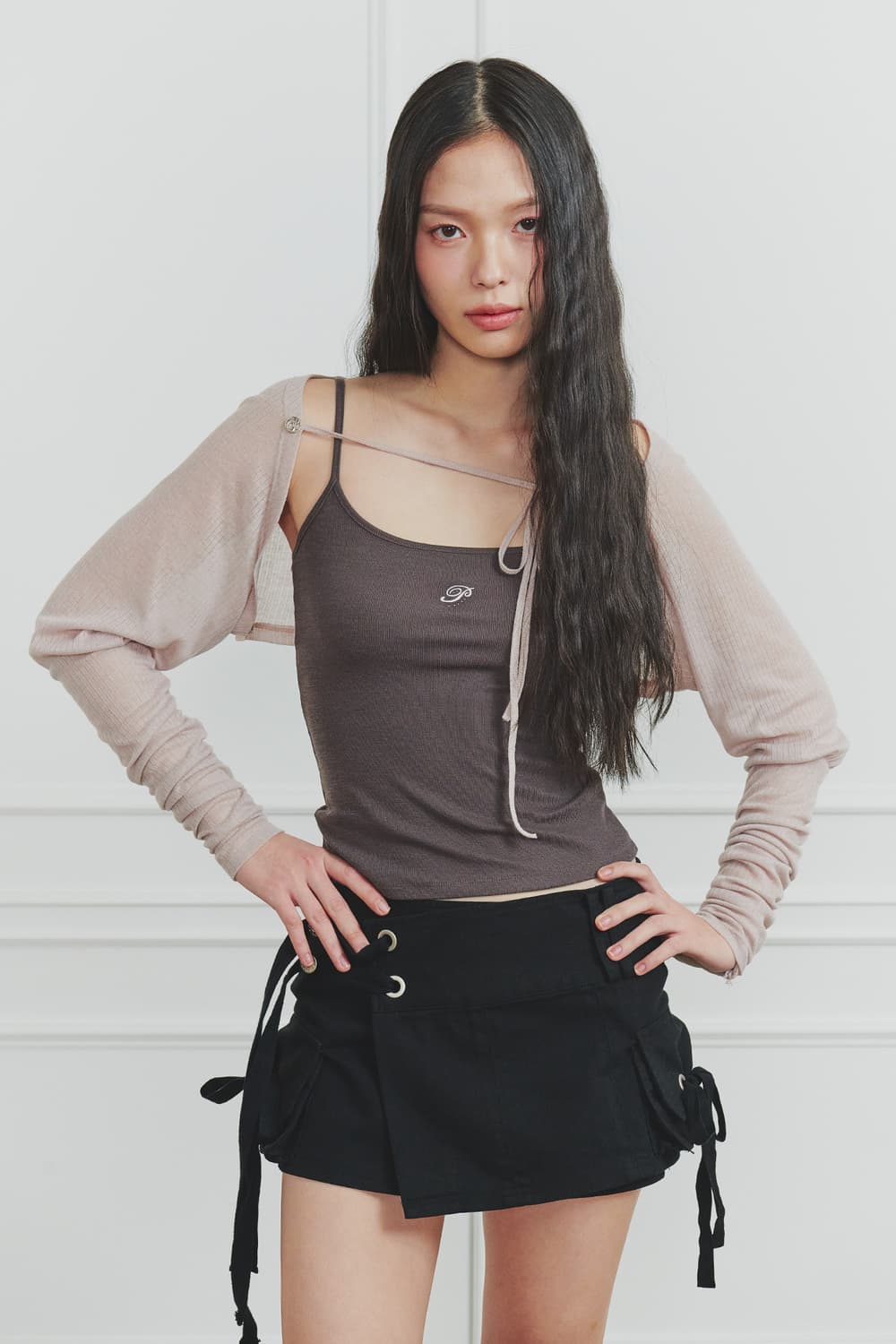 새상품) 페인오어플레저 위스퍼 볼레로 핑크 상품이미지1