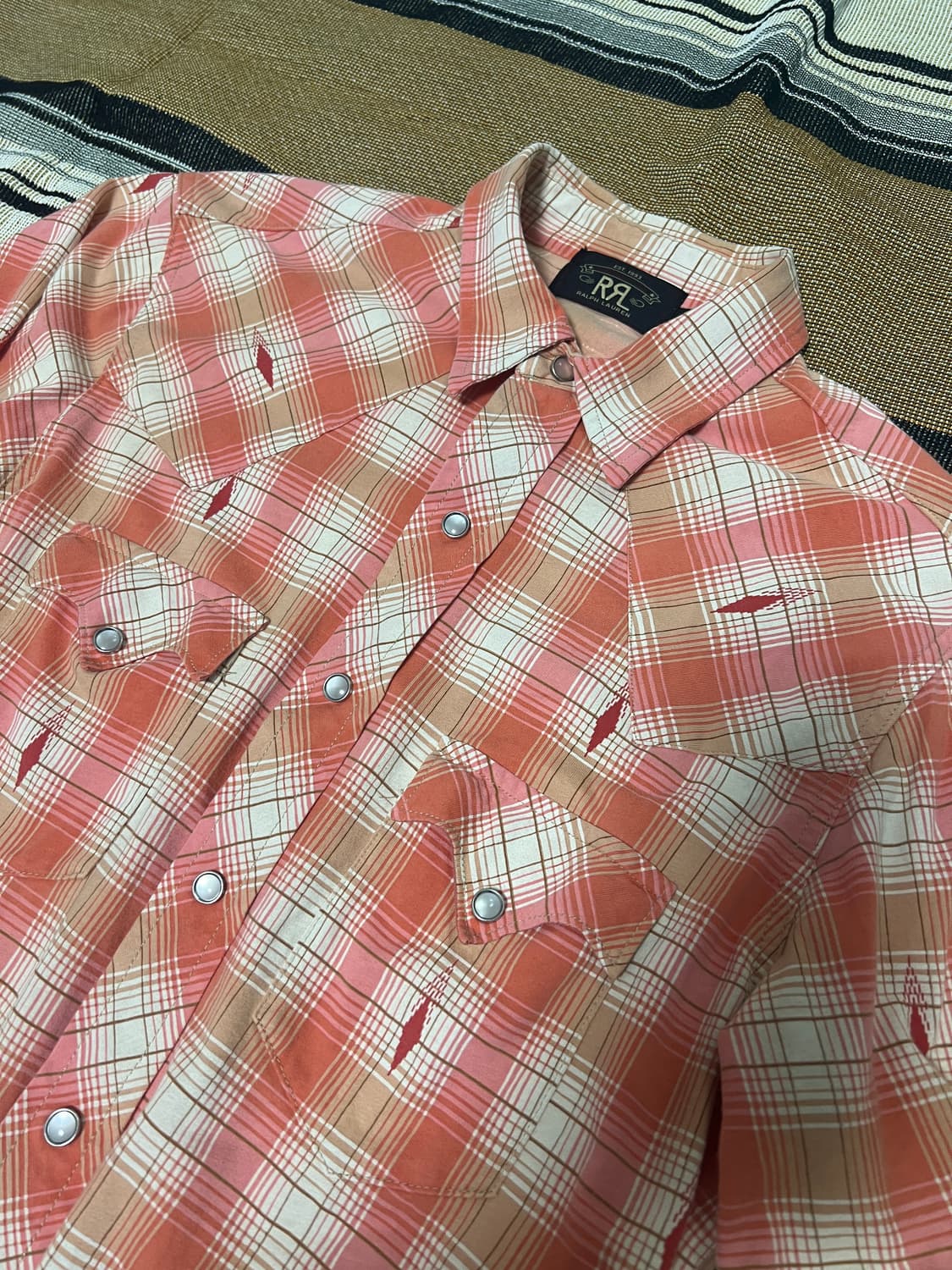 택포30) RRL 더블알엘 플래드 웨스턴 체크셔츠 M 상품이미지1