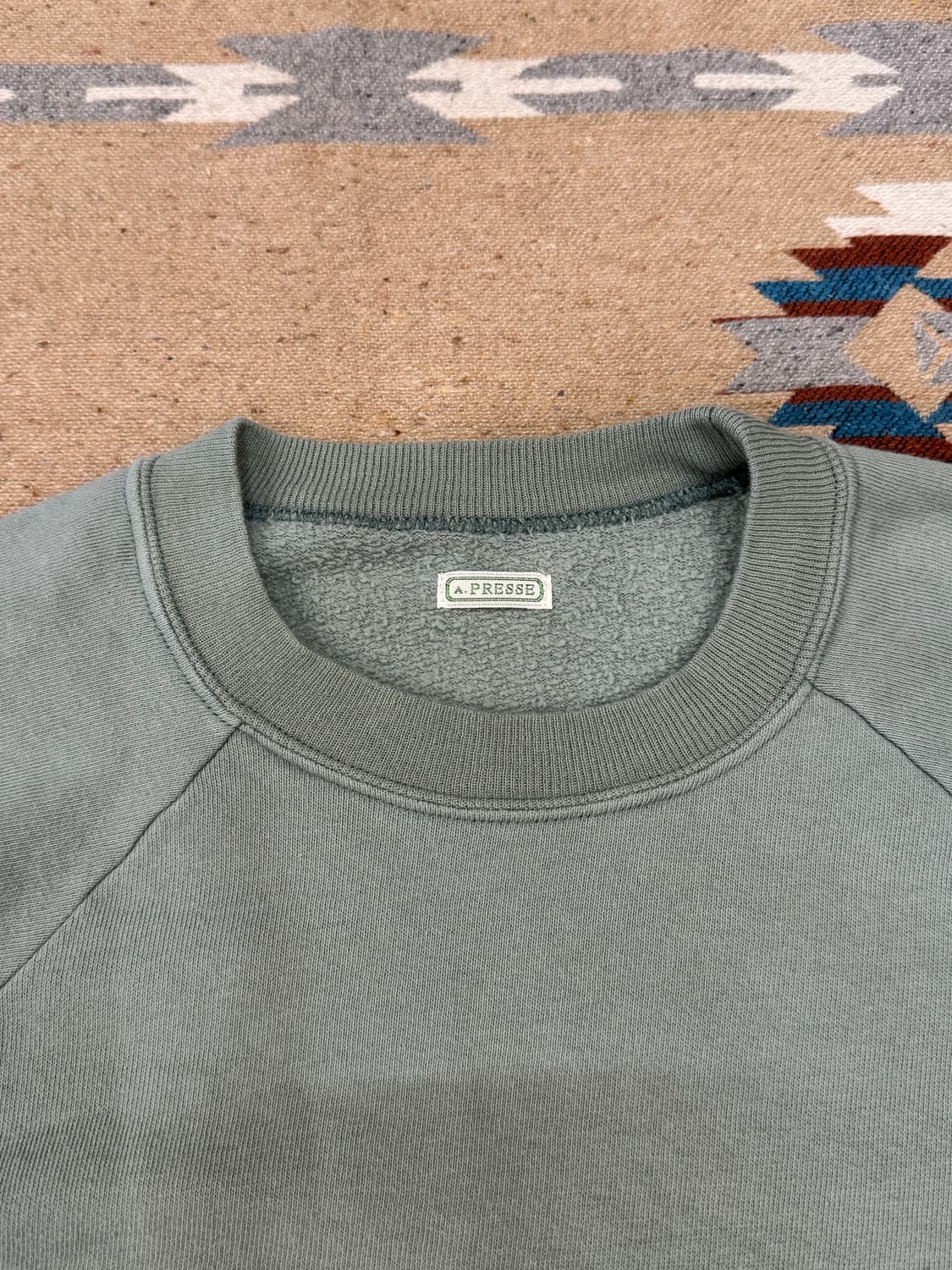 [3] 아프레쎄 빈티지 라이트 웨이트 스웻셔츠 그린 -26ss 상품이미지4