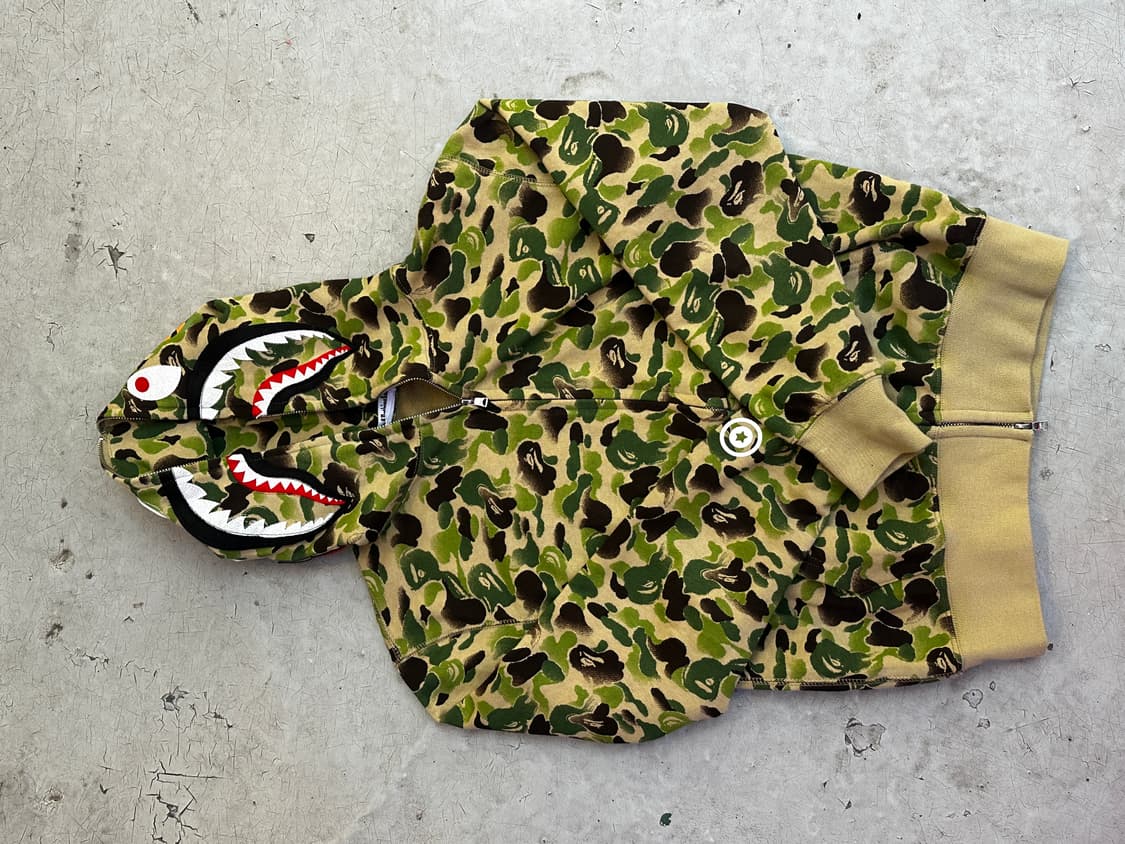 베이프 샤크 후드 카키 M 상품이미지1