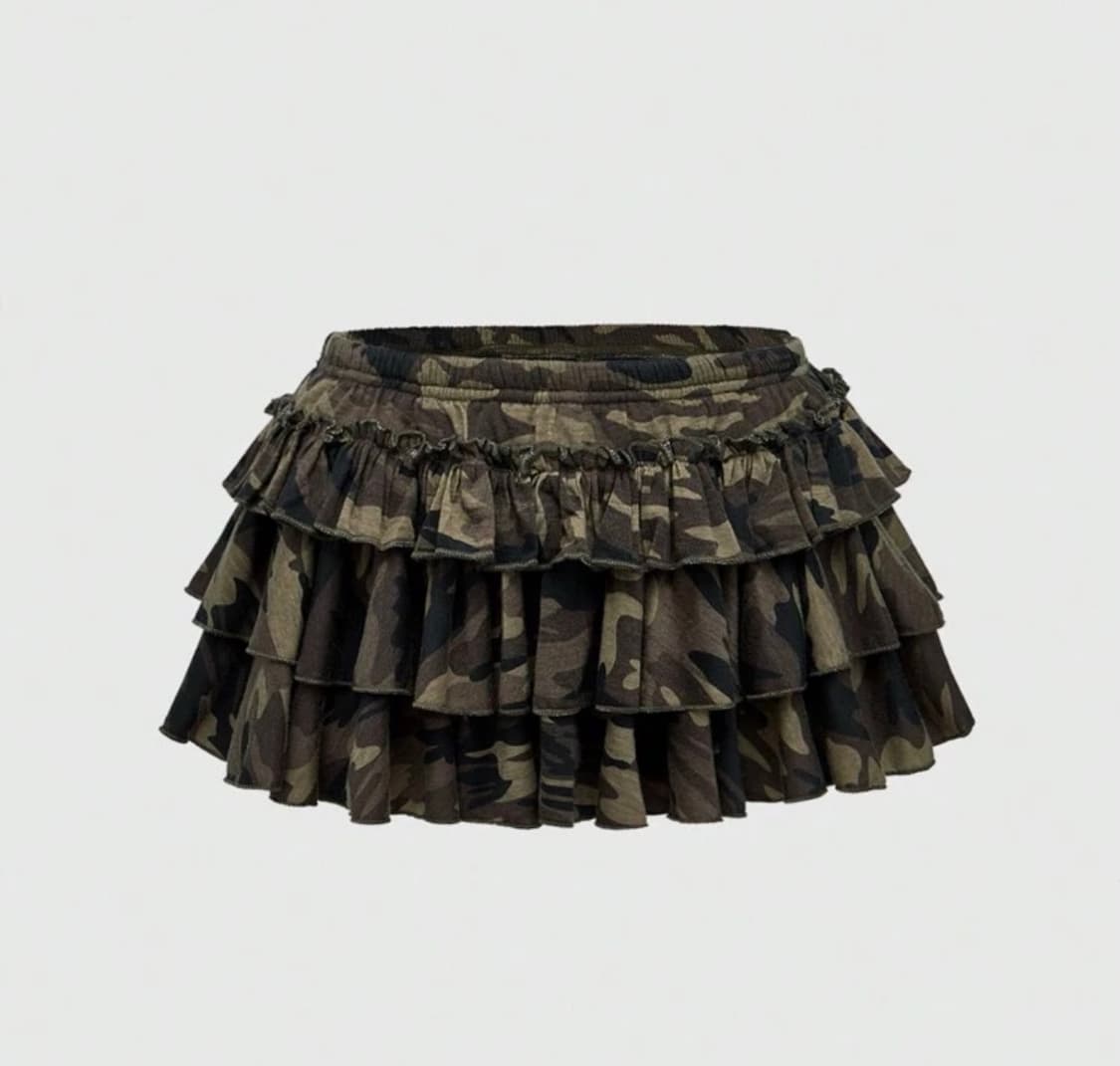 쉬인 카모 캉캉 스커트 상품이미지1
