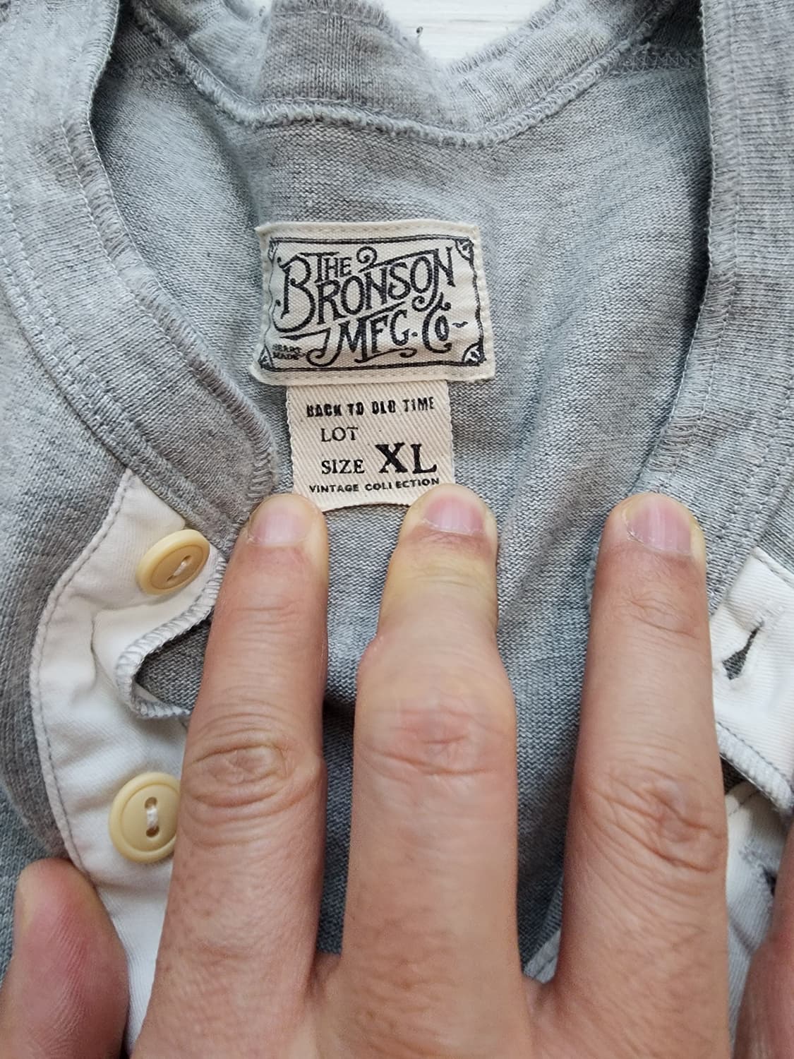 BRONSON 브론슨 헨리넥 롱슬리브 티셔츠 팜. XL(100)사이즈 상품이미지4