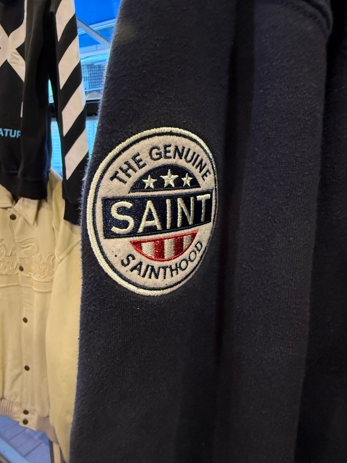 세인트페인 SP 팀 로고 후드티 네이비 상품이미지3