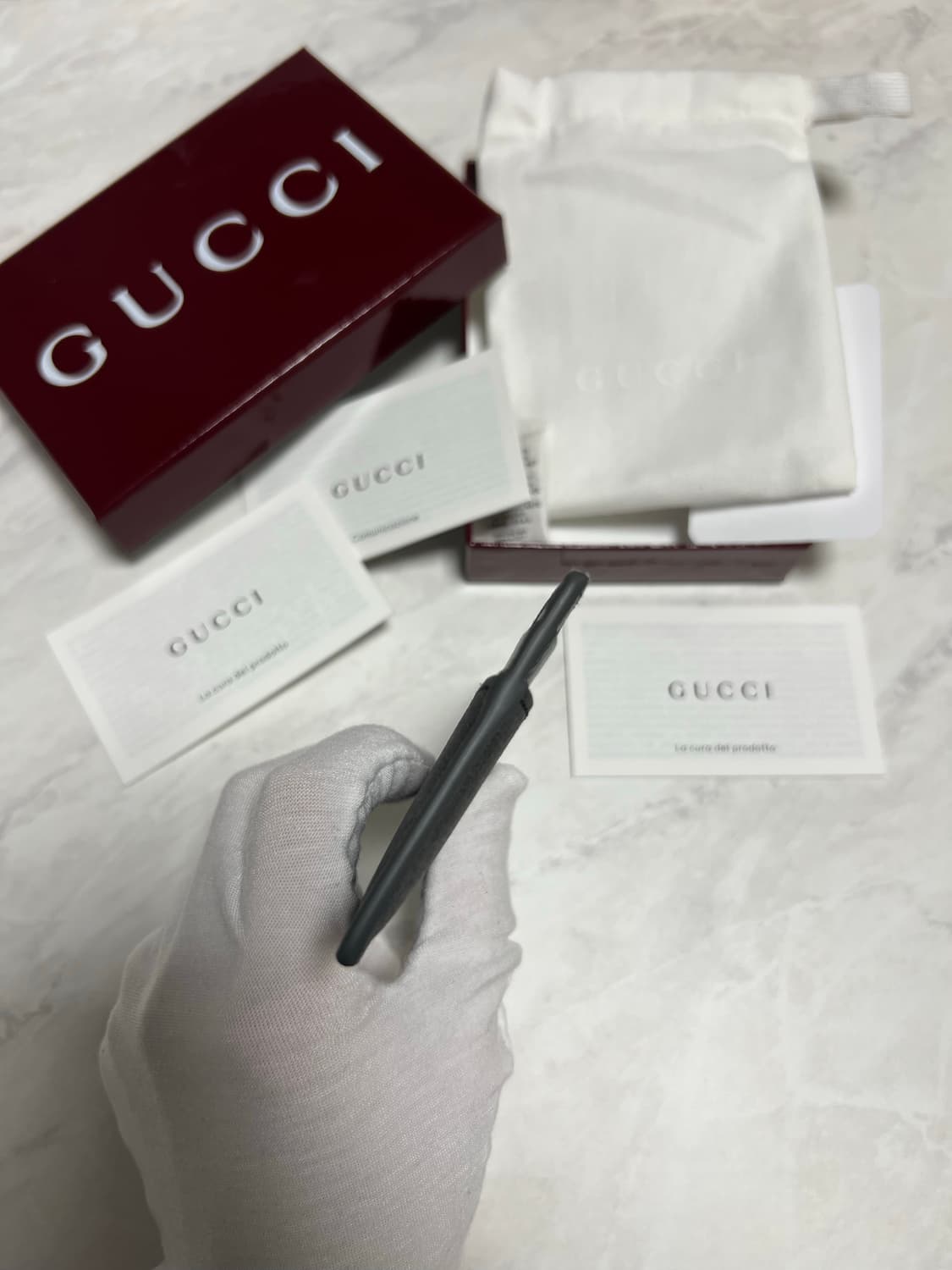 구찌 그레이 트리밍 GG 카드지갑 상품이미지5