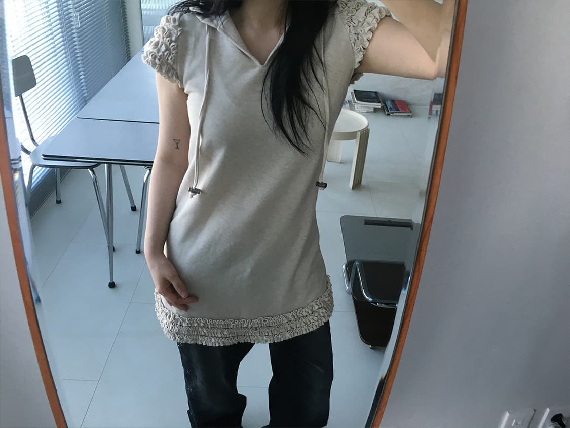 ruffle sleeve hoodie dress 상품이미지8